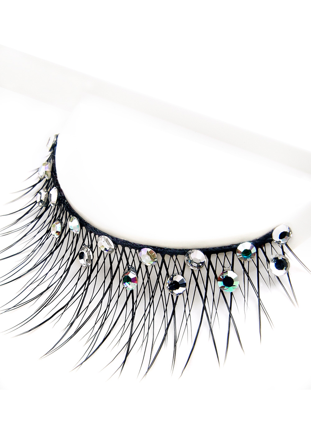 Eyelashes w Swarovski rhinestones 2L392 Black-Black