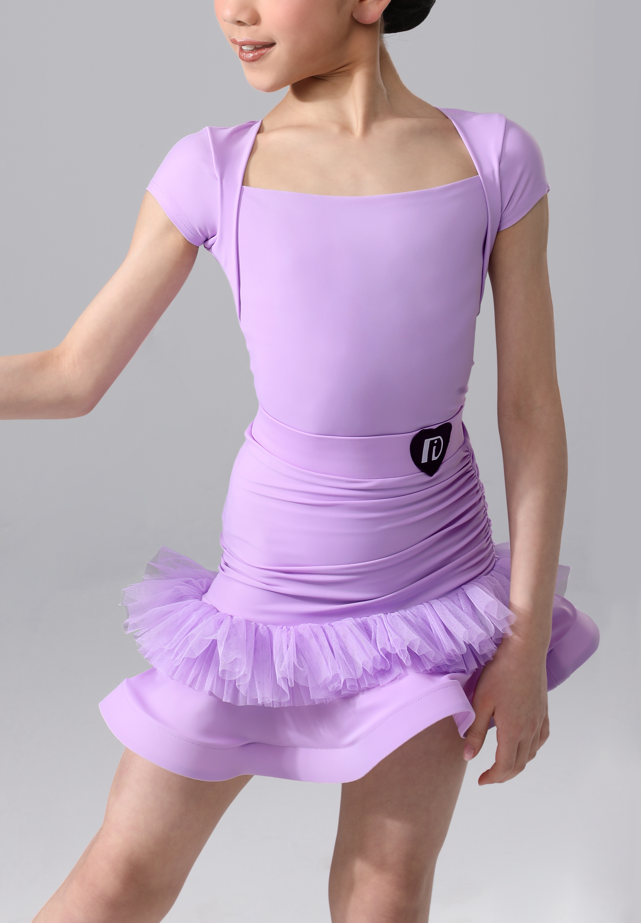 TID Girls Chiffon Frill Dance Set 0396-Purple
