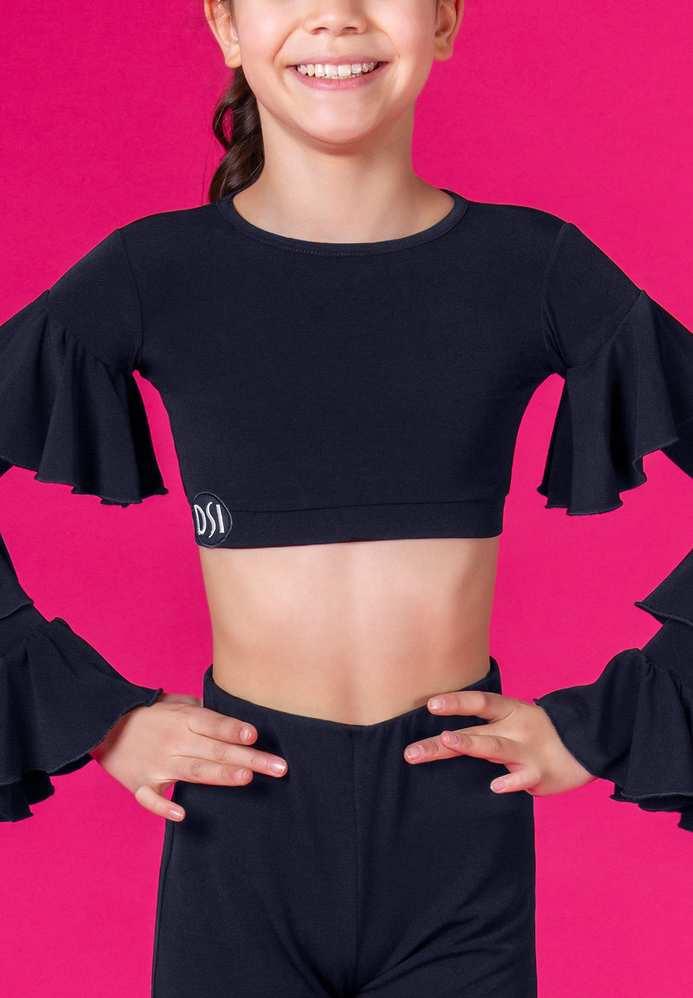 DSI Bonnie Girls Dance Top 3810-Black Jersey