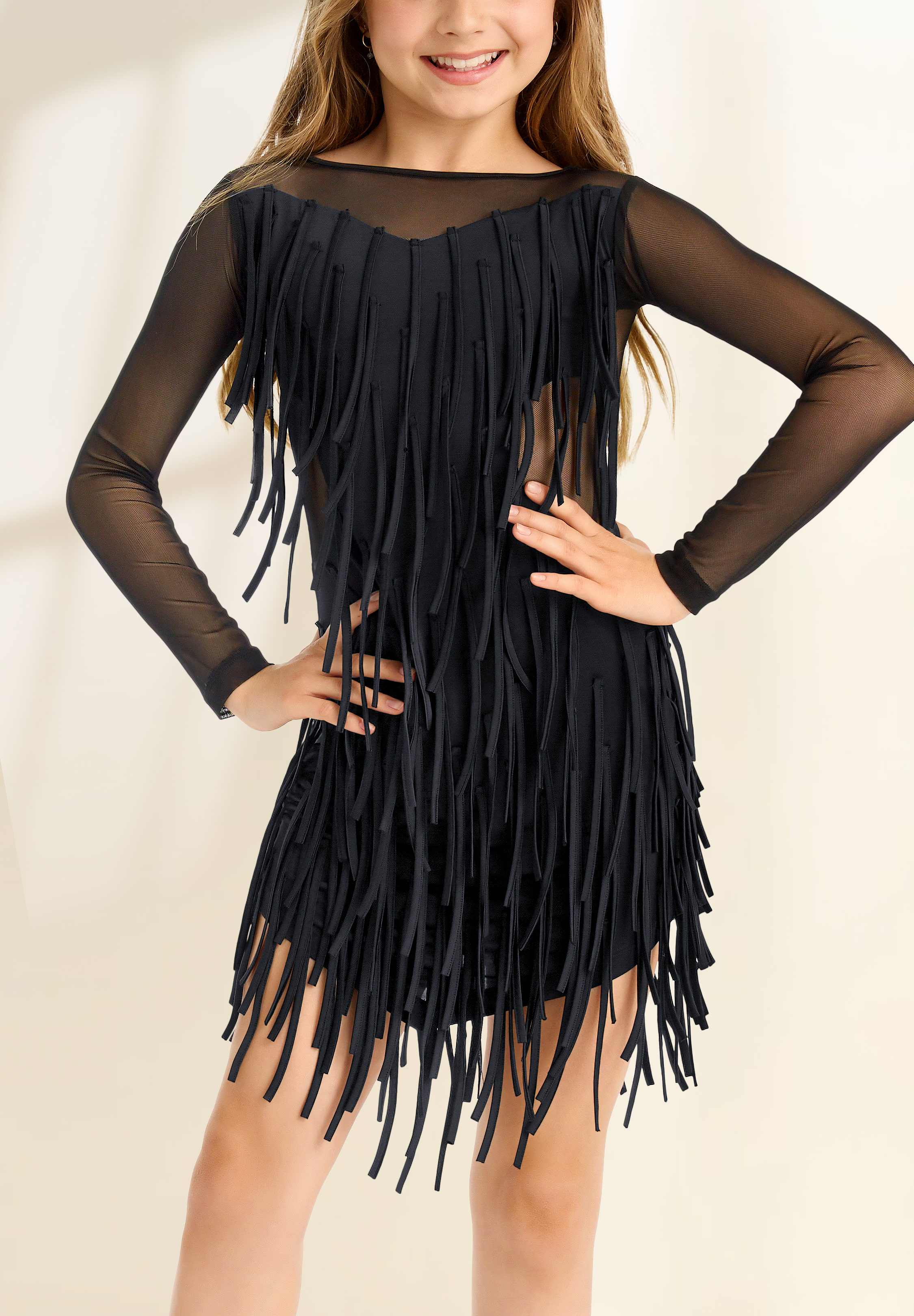 Gio Mio Meluka Girls Latin Dress GM0848-Black