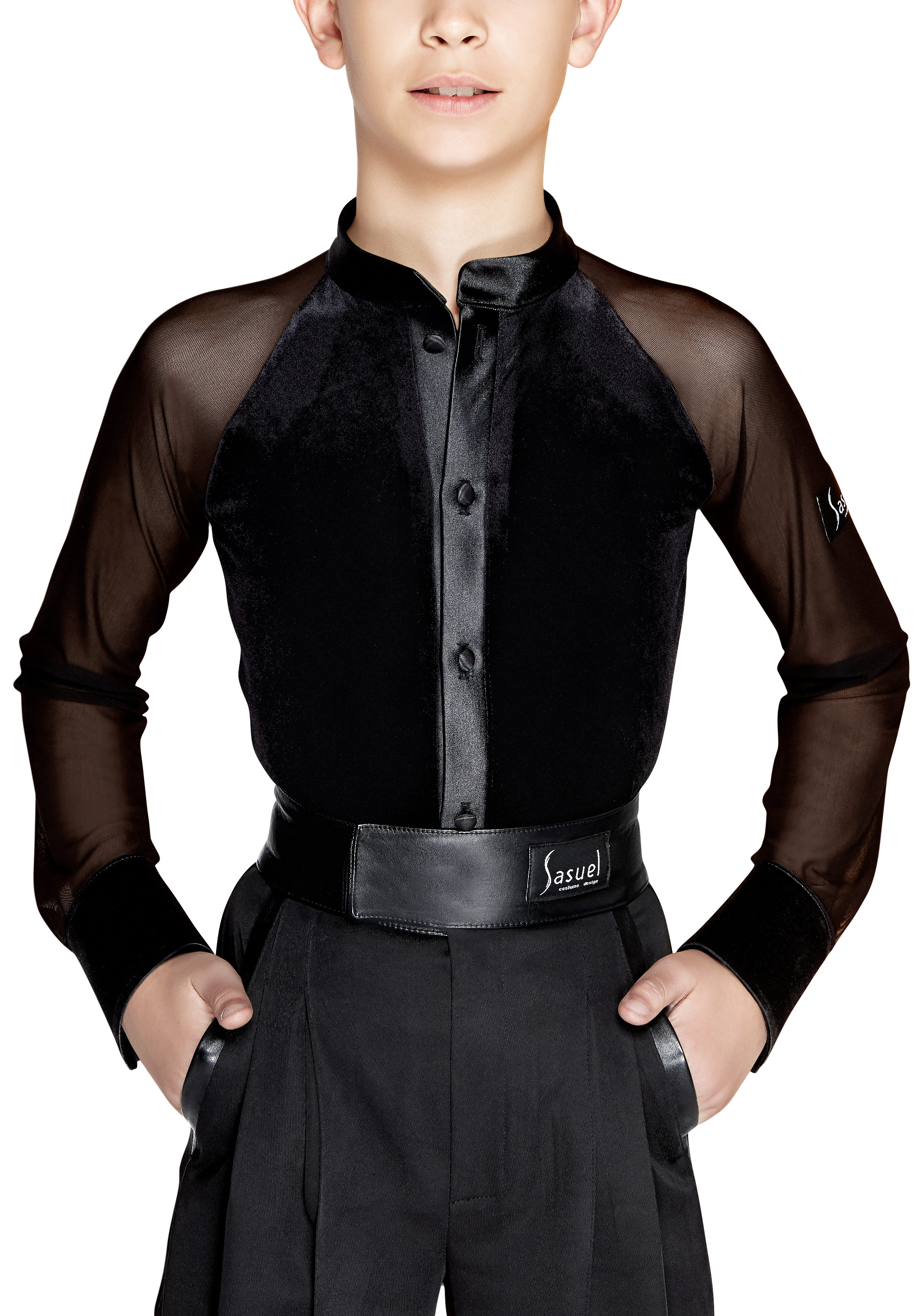 Sasuel Junior Latin Shirt Benjamin-Black
