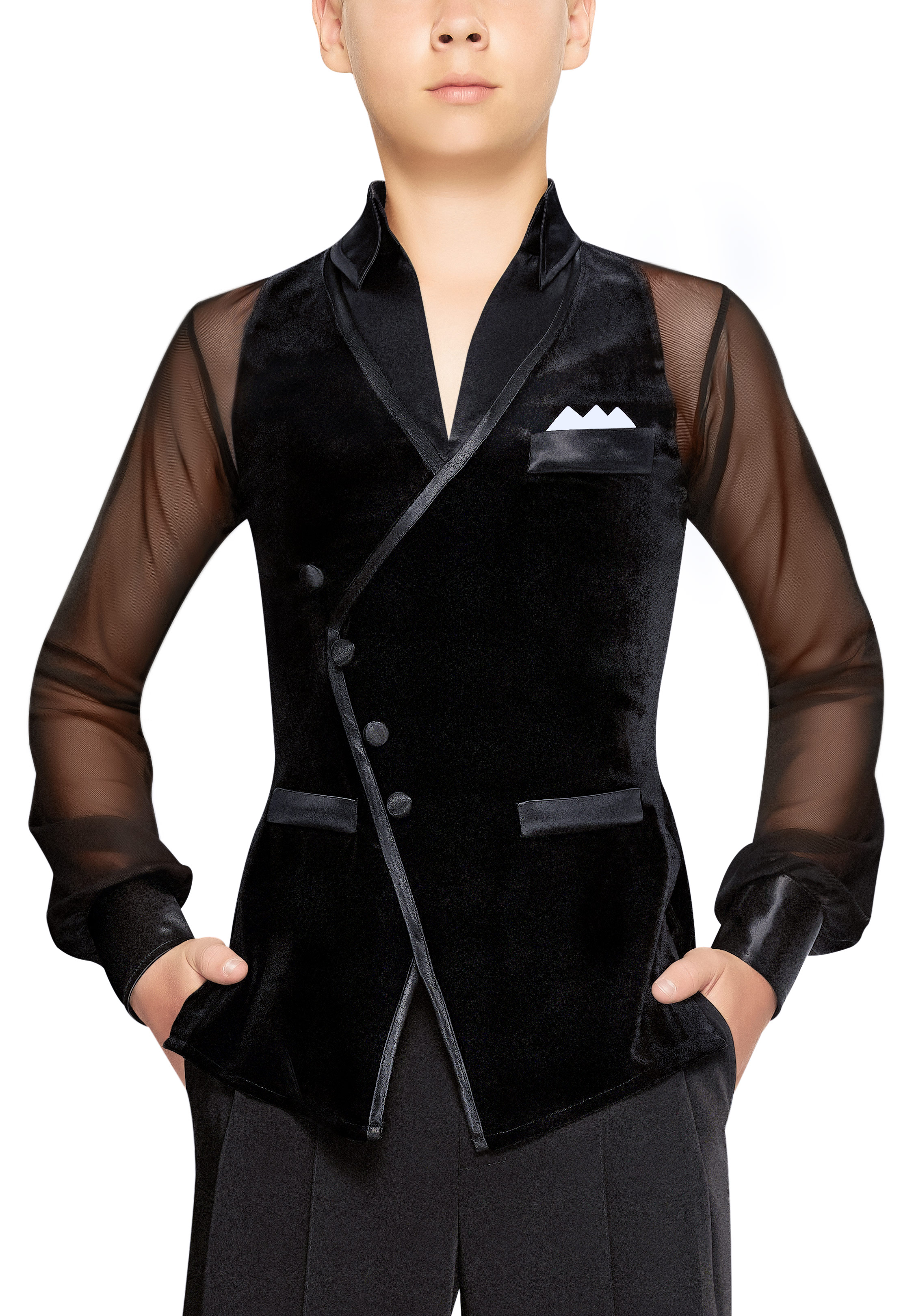 Sasuel Junior Latin Shirt Dominik-Black