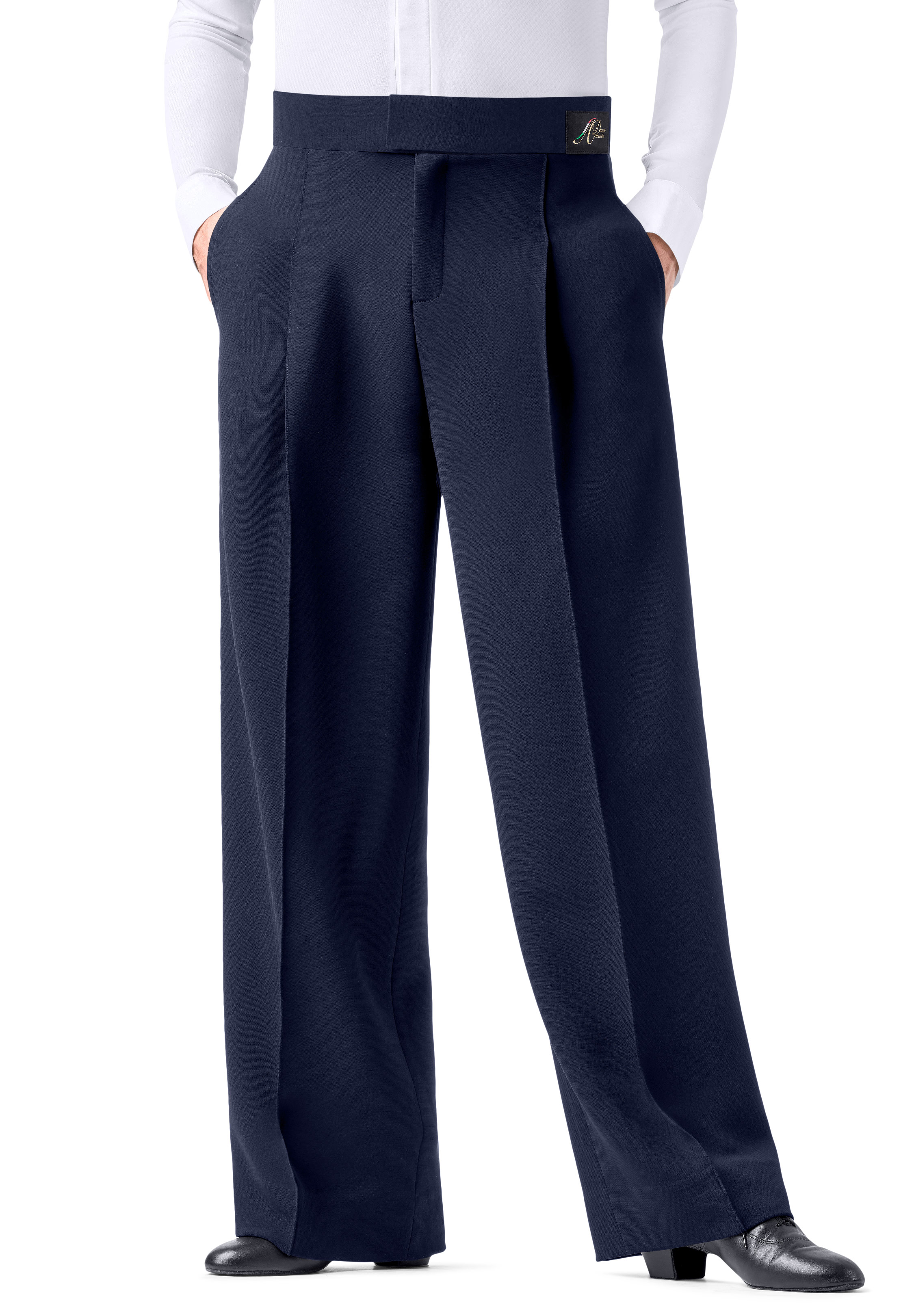 Armando Mens Pleated Pockets Pants w/ Satin 00008-Dark Navy
