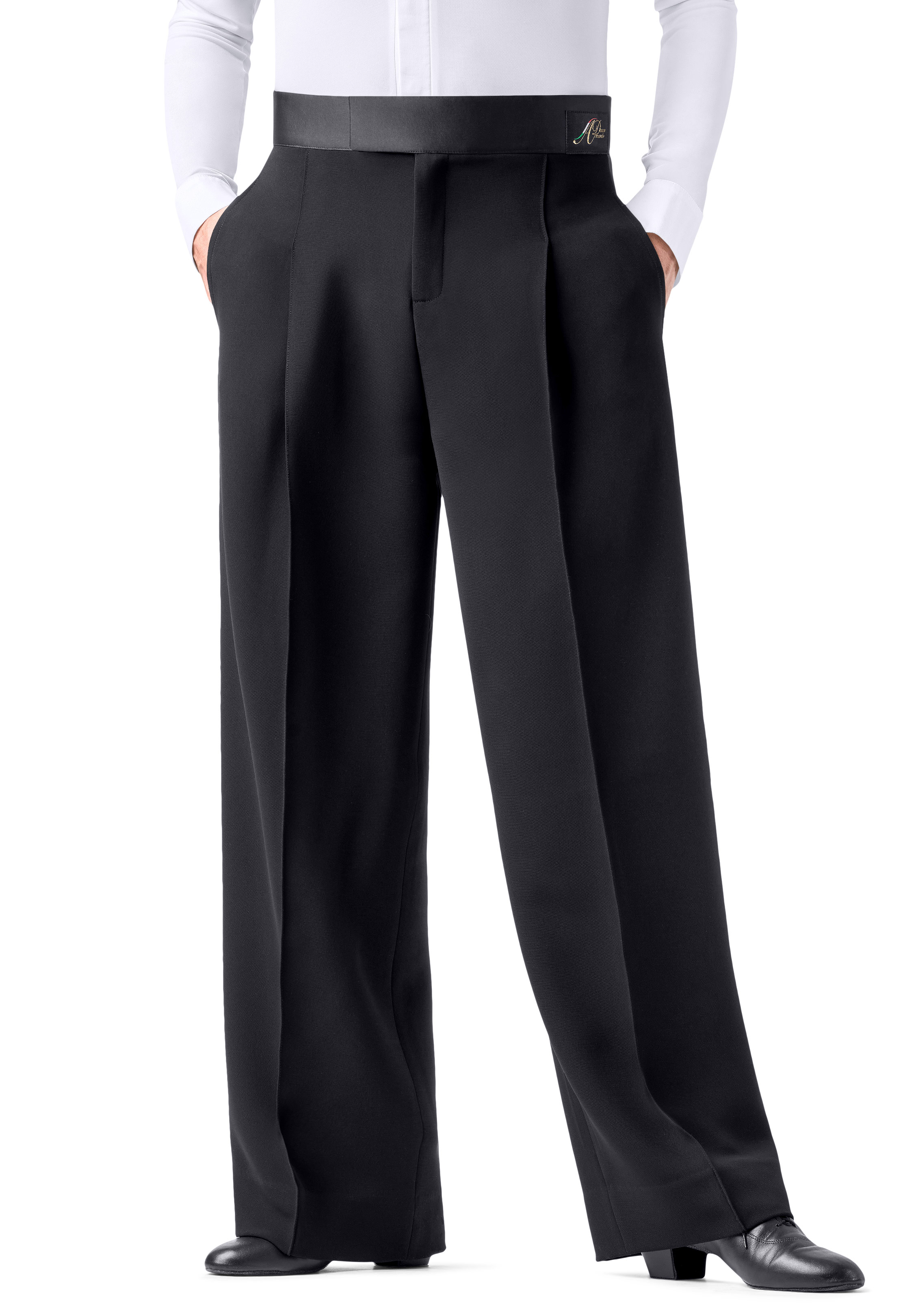 Armando Mens Satin Waist Pocket Pants w/ Pleats 00020-Black