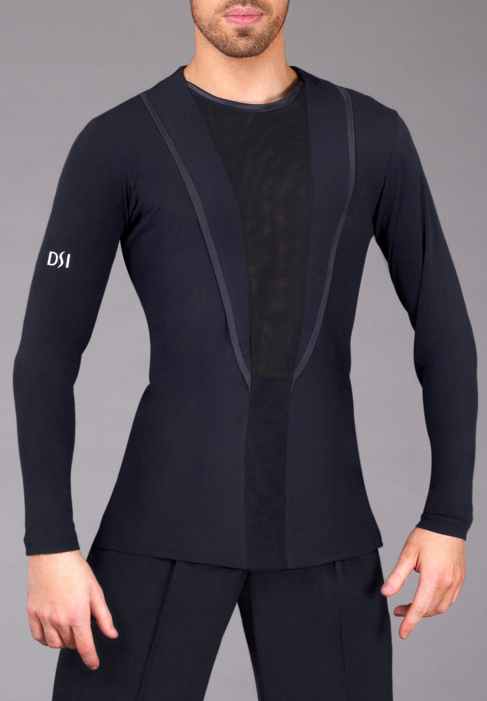 DSI Mens Alfie Latin Shirt 4016-Black Crepe