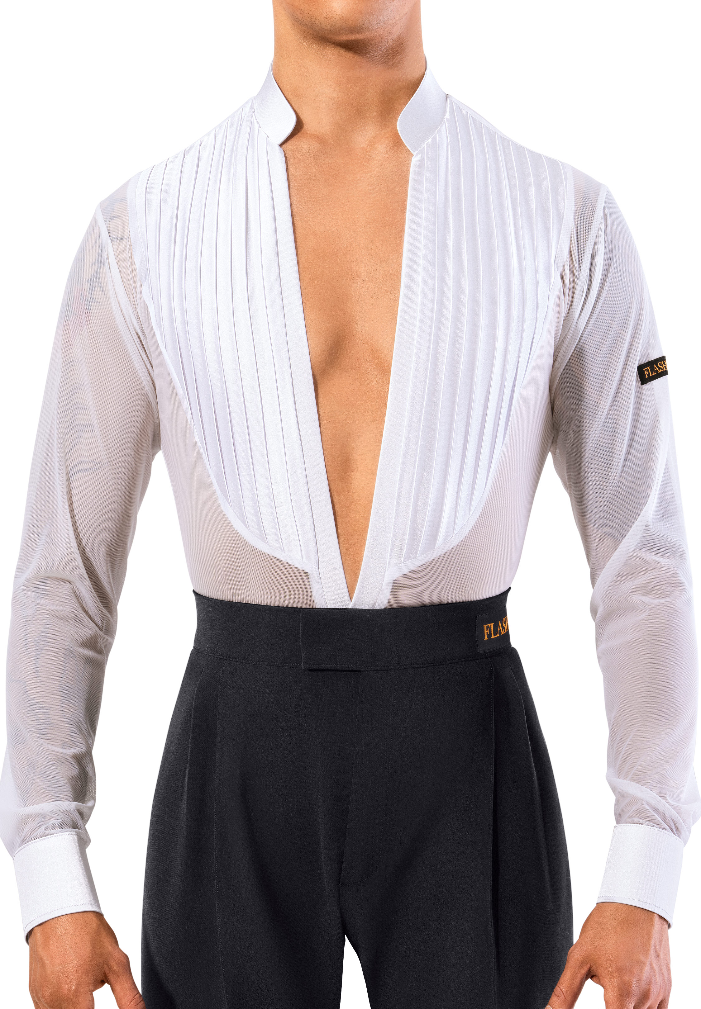 Flashdance Mens Latin Shirt 1067-White