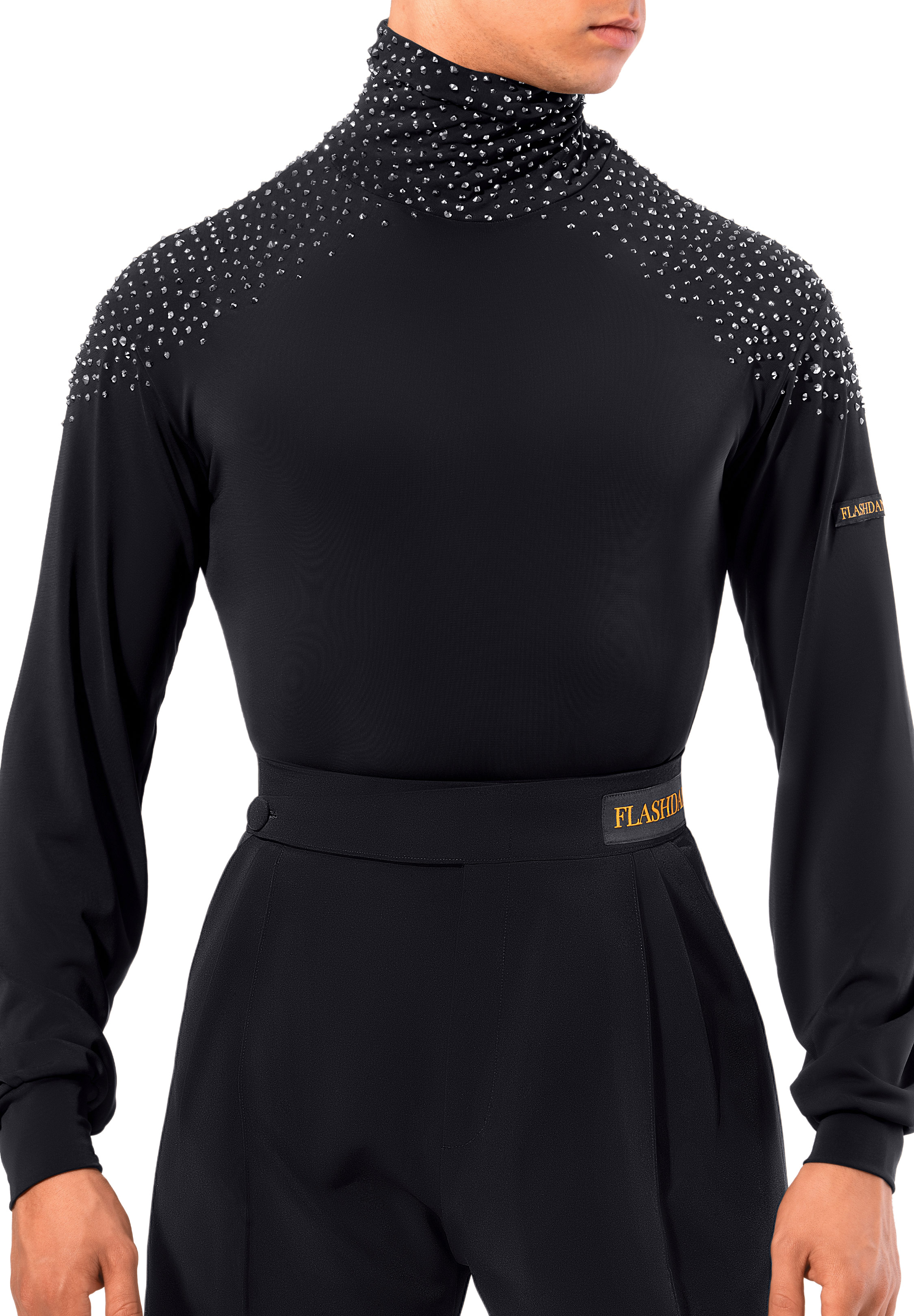 Flashdance Mens Latin Shirt 1109-Black