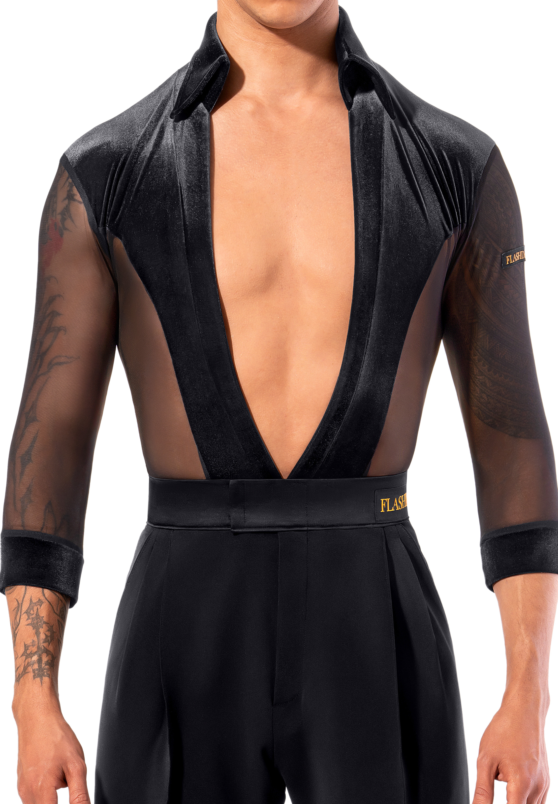 Flashdance Mens Latin Shirt 1117-Black