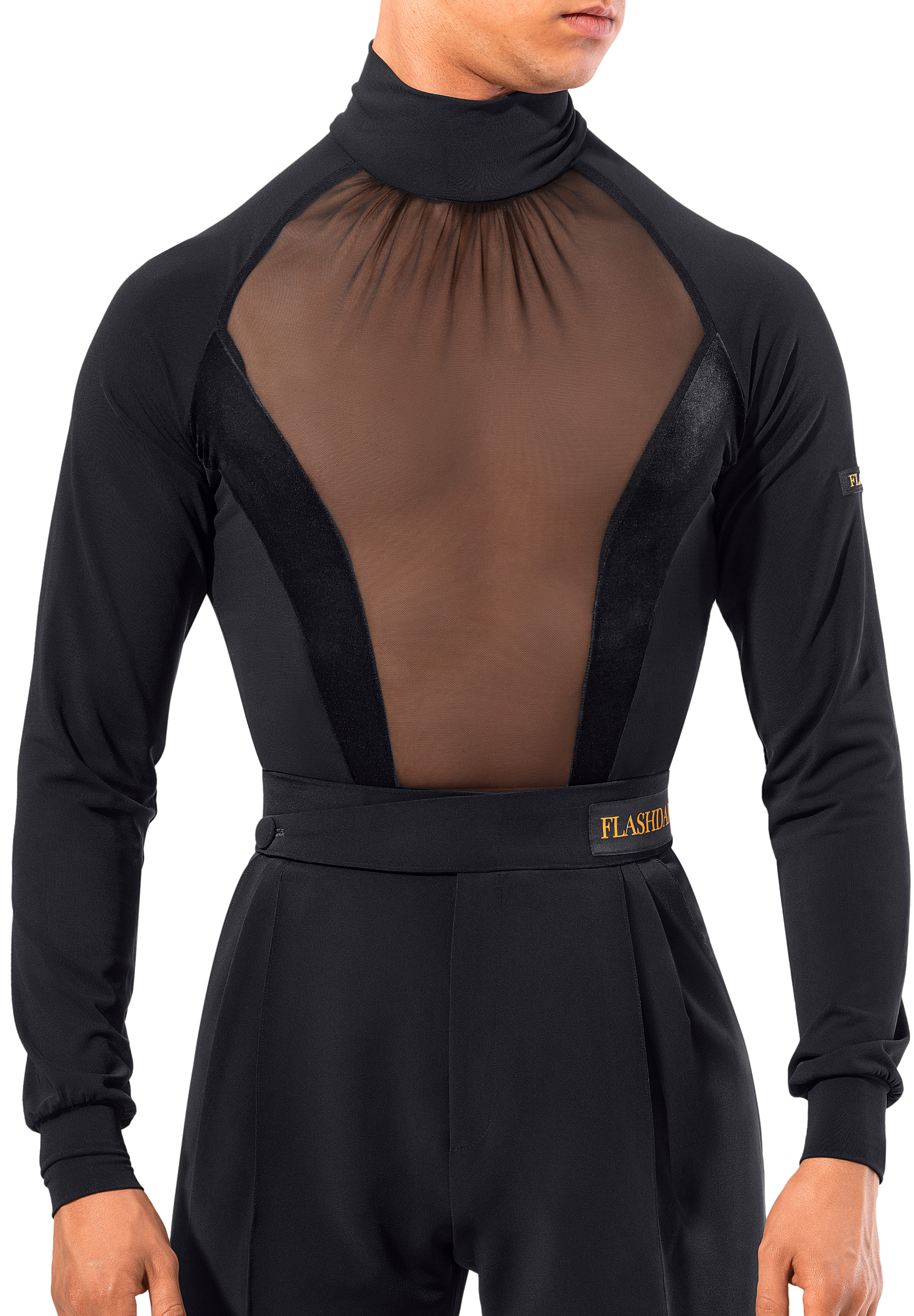 Flashdance Mens Latin Shirt 1120-Black