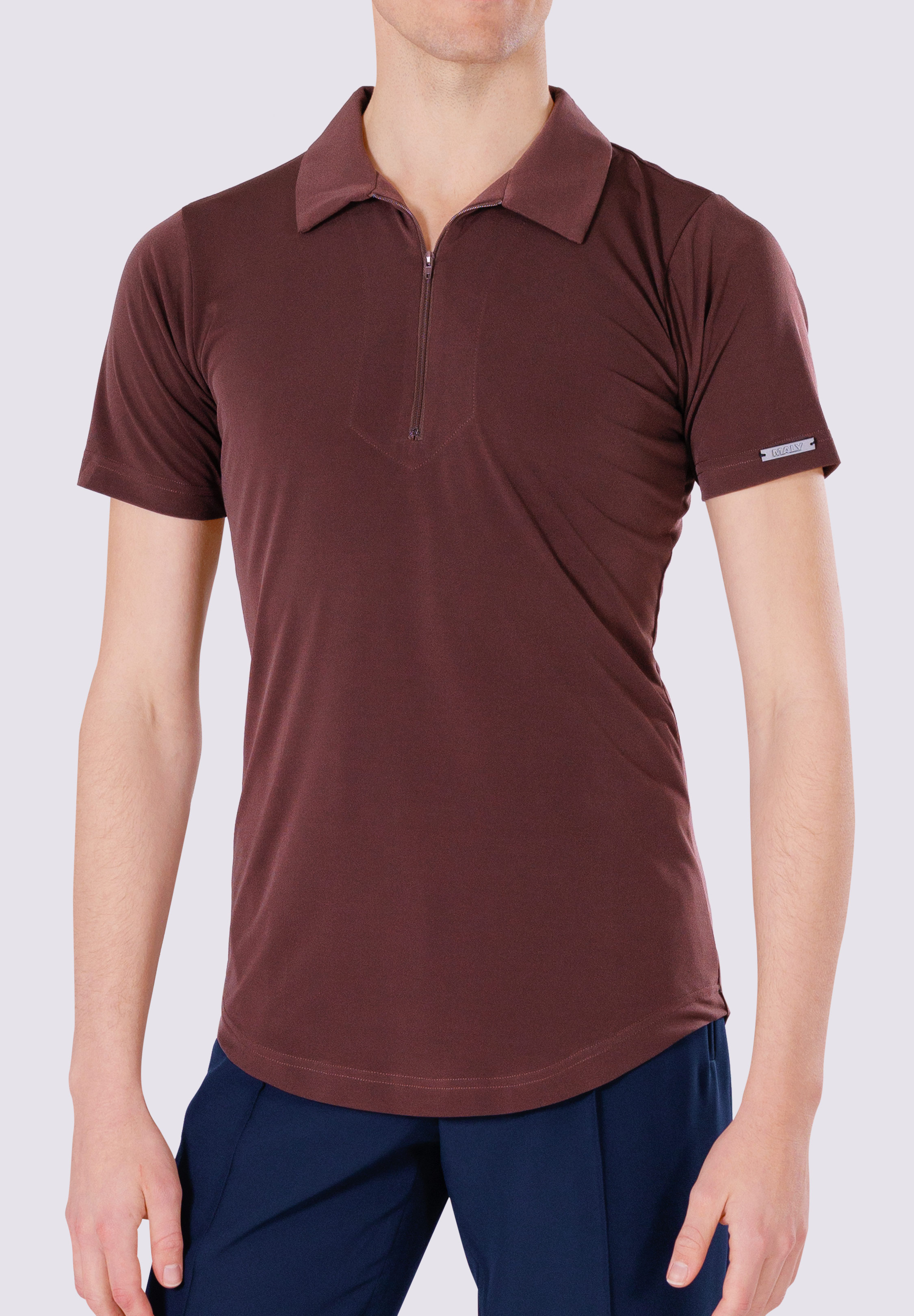 Maly Mens Fashionable Polo Shirt For Practice MF202203-Tobacco