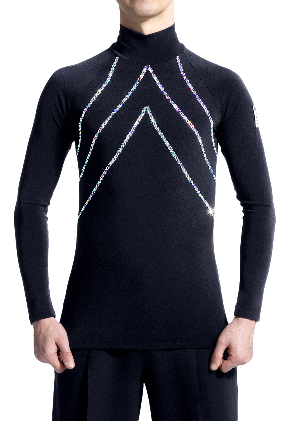 PopconAtelier Crystallized Turtleneck Performance Top MTC-110-Black