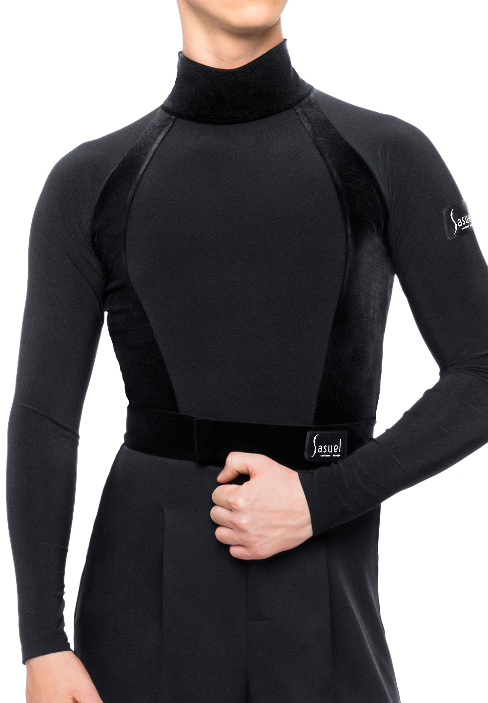 Sasuel Mens Body Shirt Aron-Black Crepe