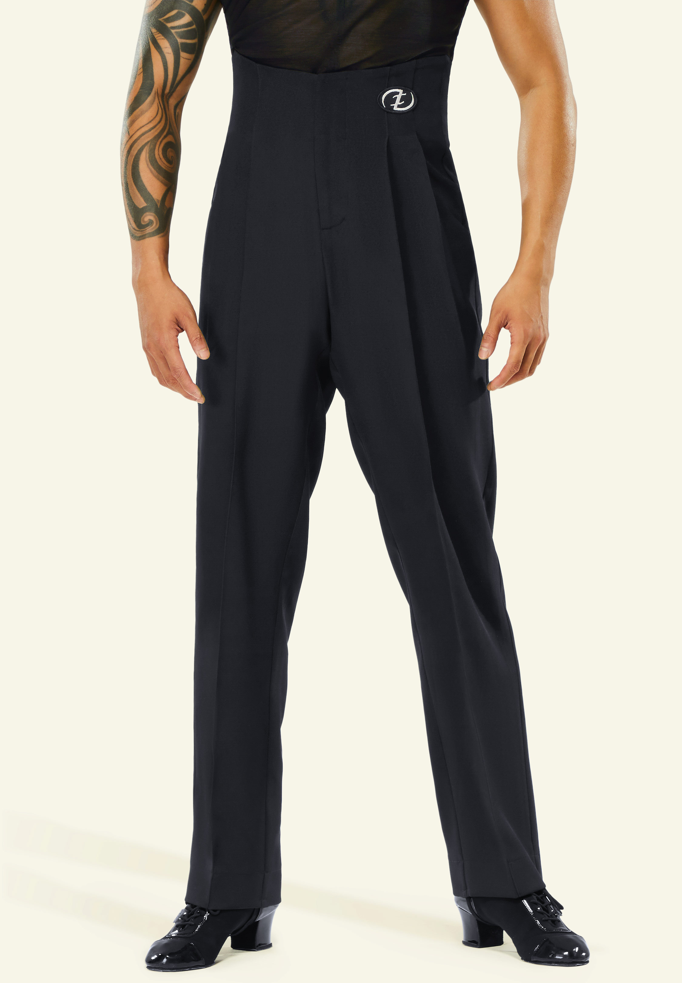 TDANCE Men’s High Rise Waist Dance Trousers No.4-Black