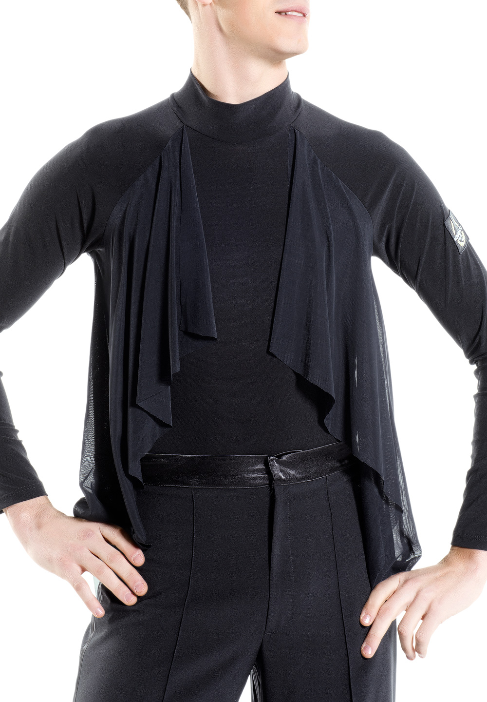 Victoria Blitz Mens Latin Dance Shirt Fabo-Black