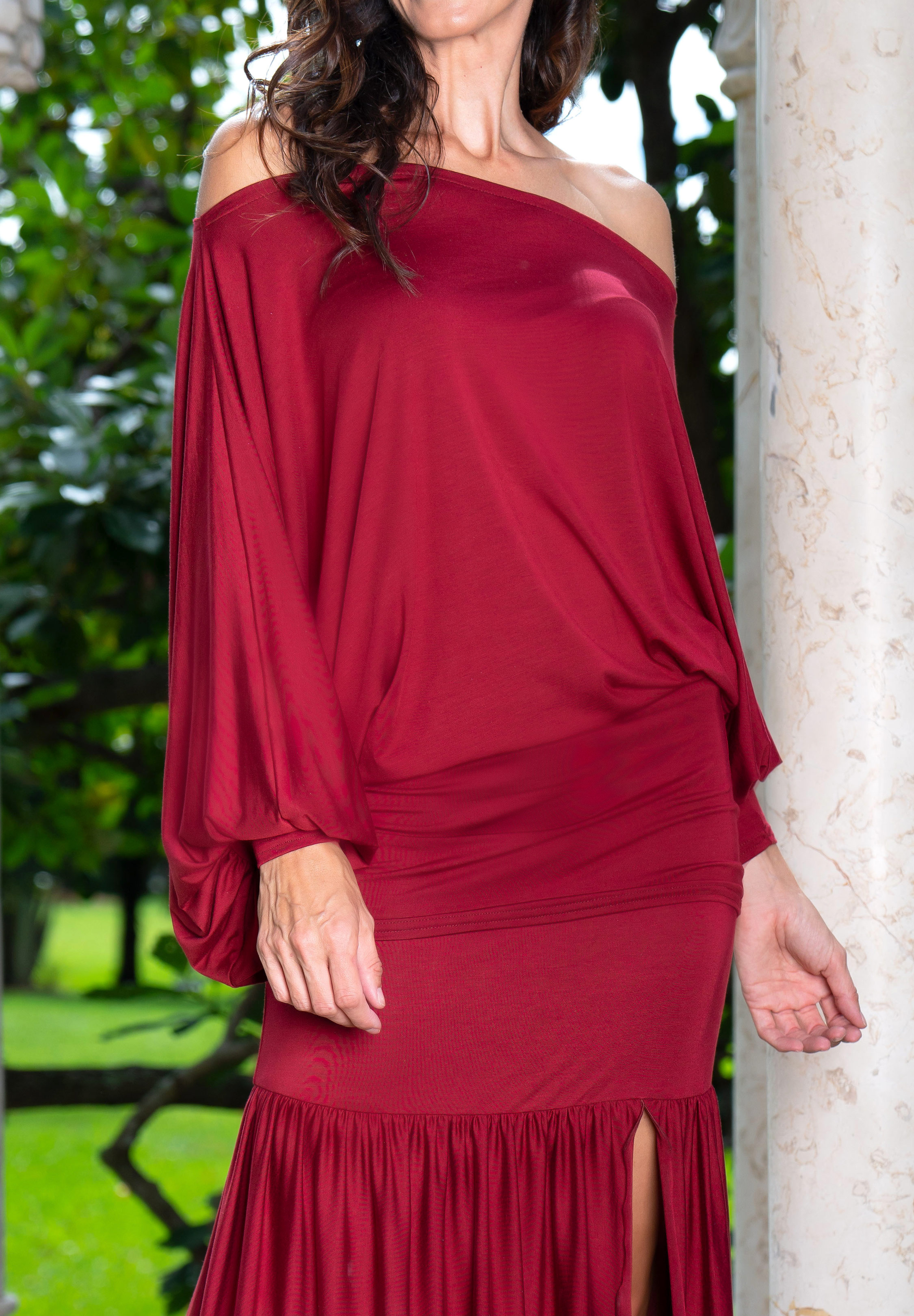 Dance America DA Natural NT3 - Dance Dress Top / Mini-Dress-Wine