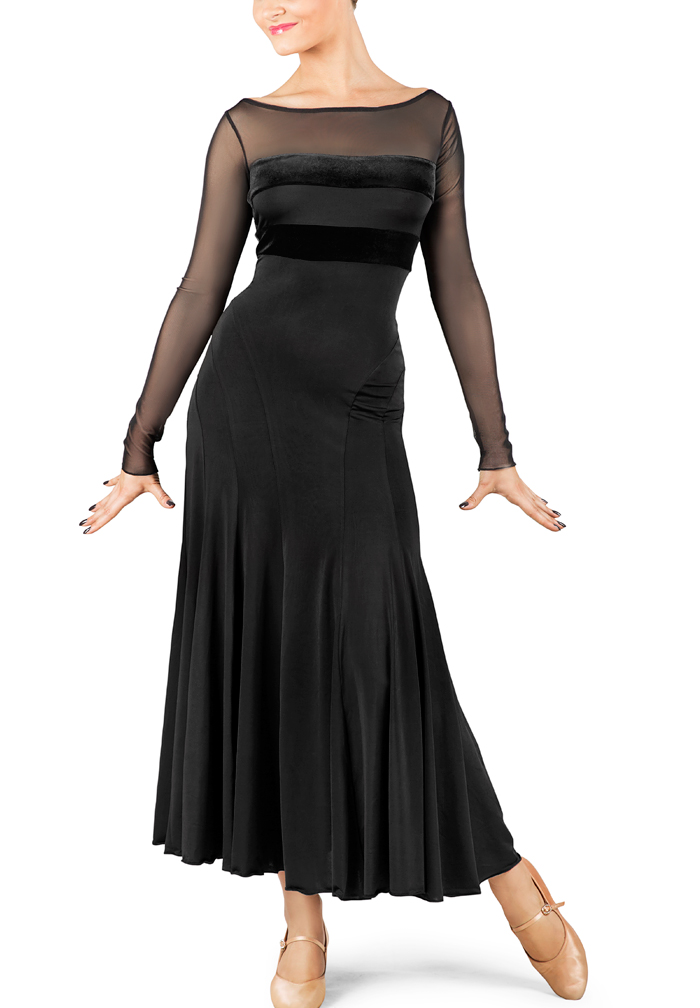 Dance Box Grace Ballroom Dress P16120020-01 Black