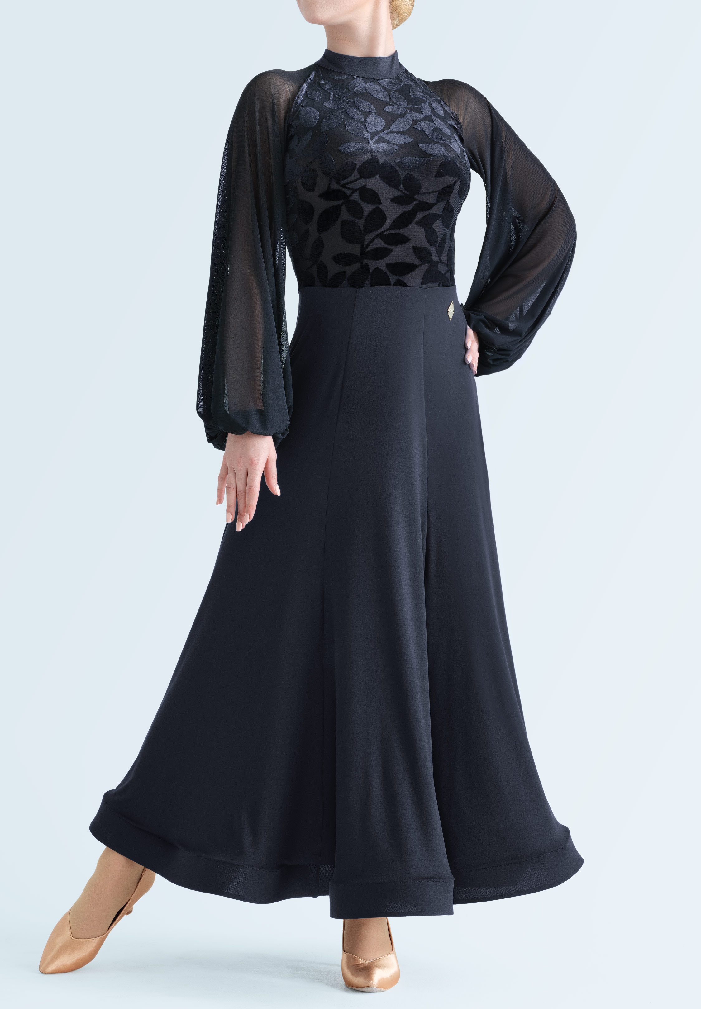 MF Midnight Burnout Ballroom Dress M119-Black