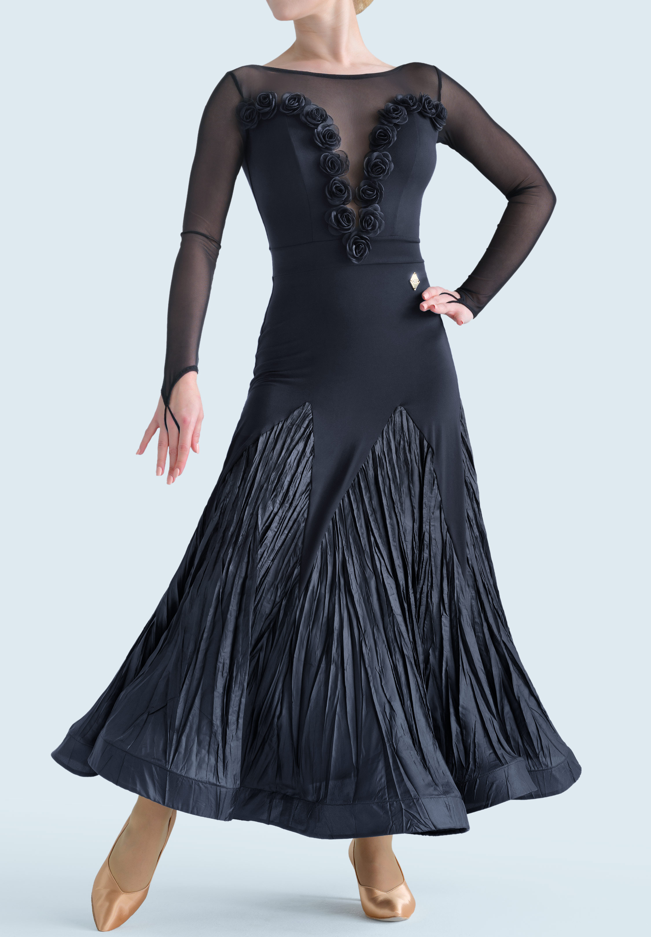 MF Ember Blossom Ballroom Dress M399-Black