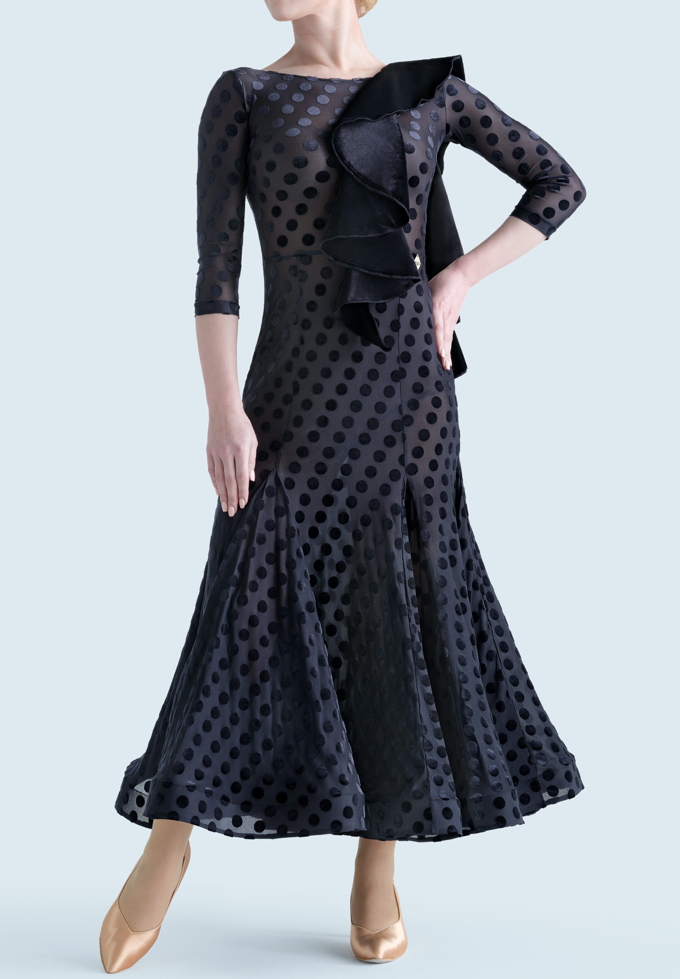 MF Dotted Charm Ballroom Dress M415-Black