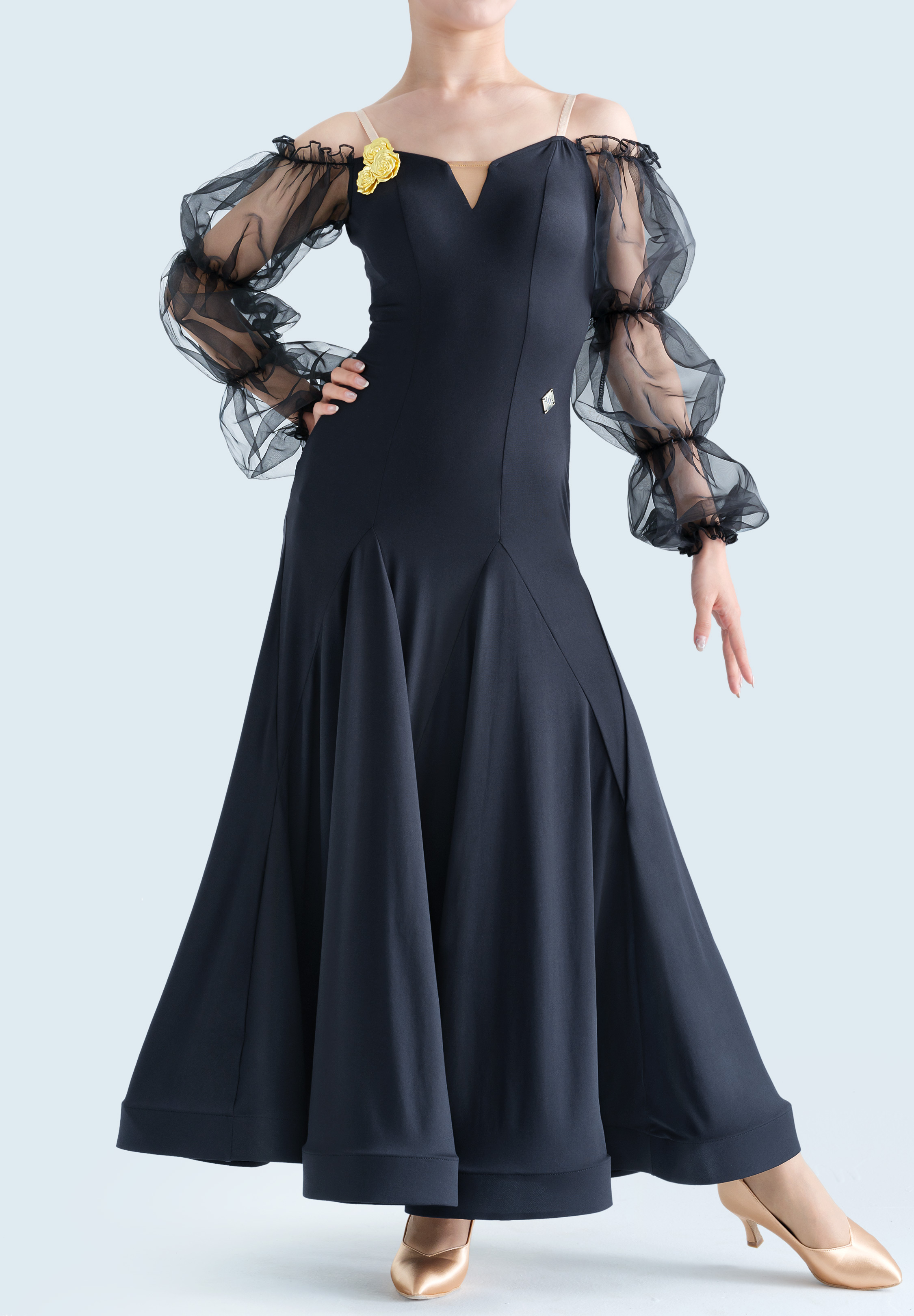 MF Ethereal Twirl Ballroom Dress M417-Black