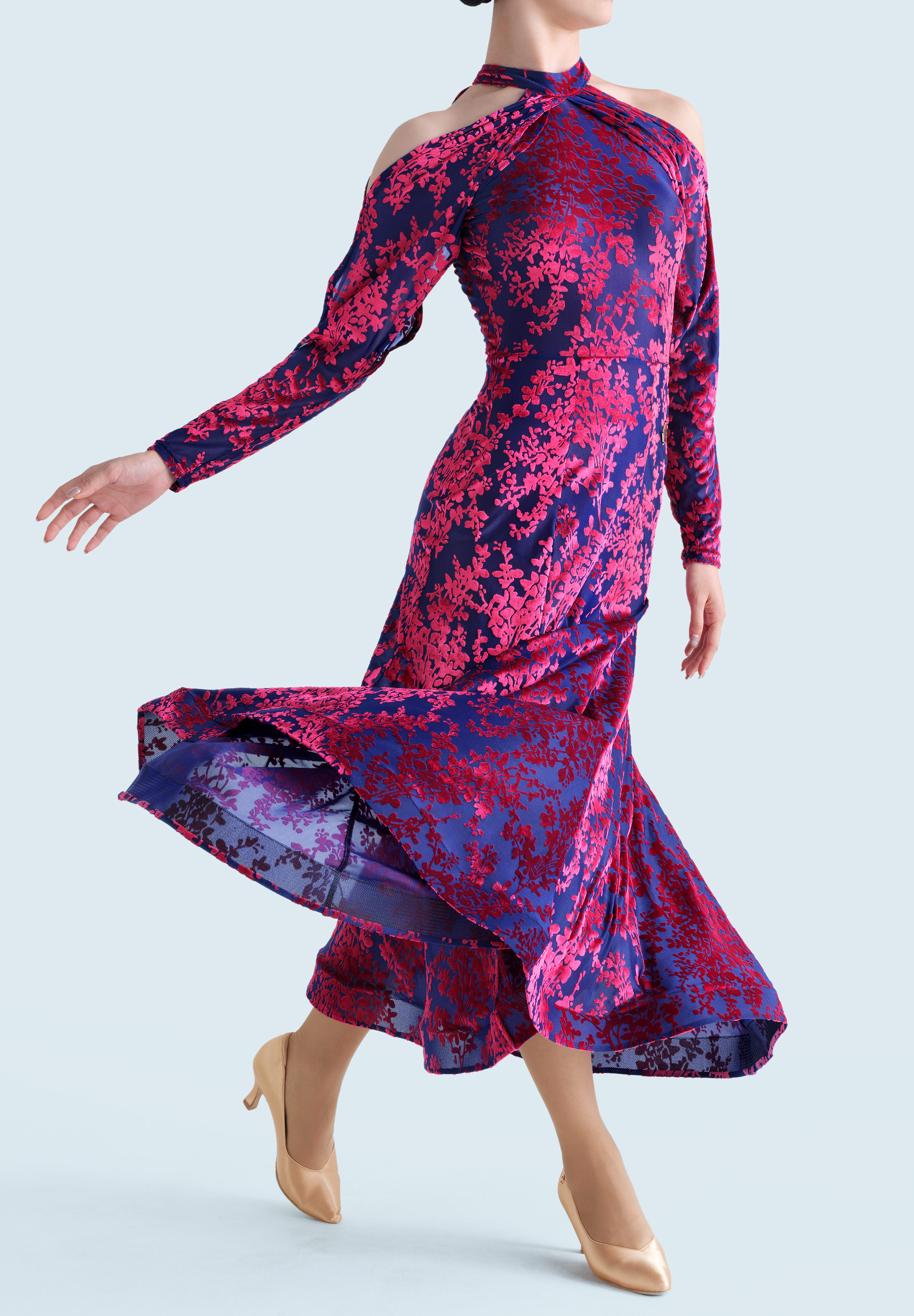 MF Elegant Eclipse Ballroom Dress M423-Floral Print