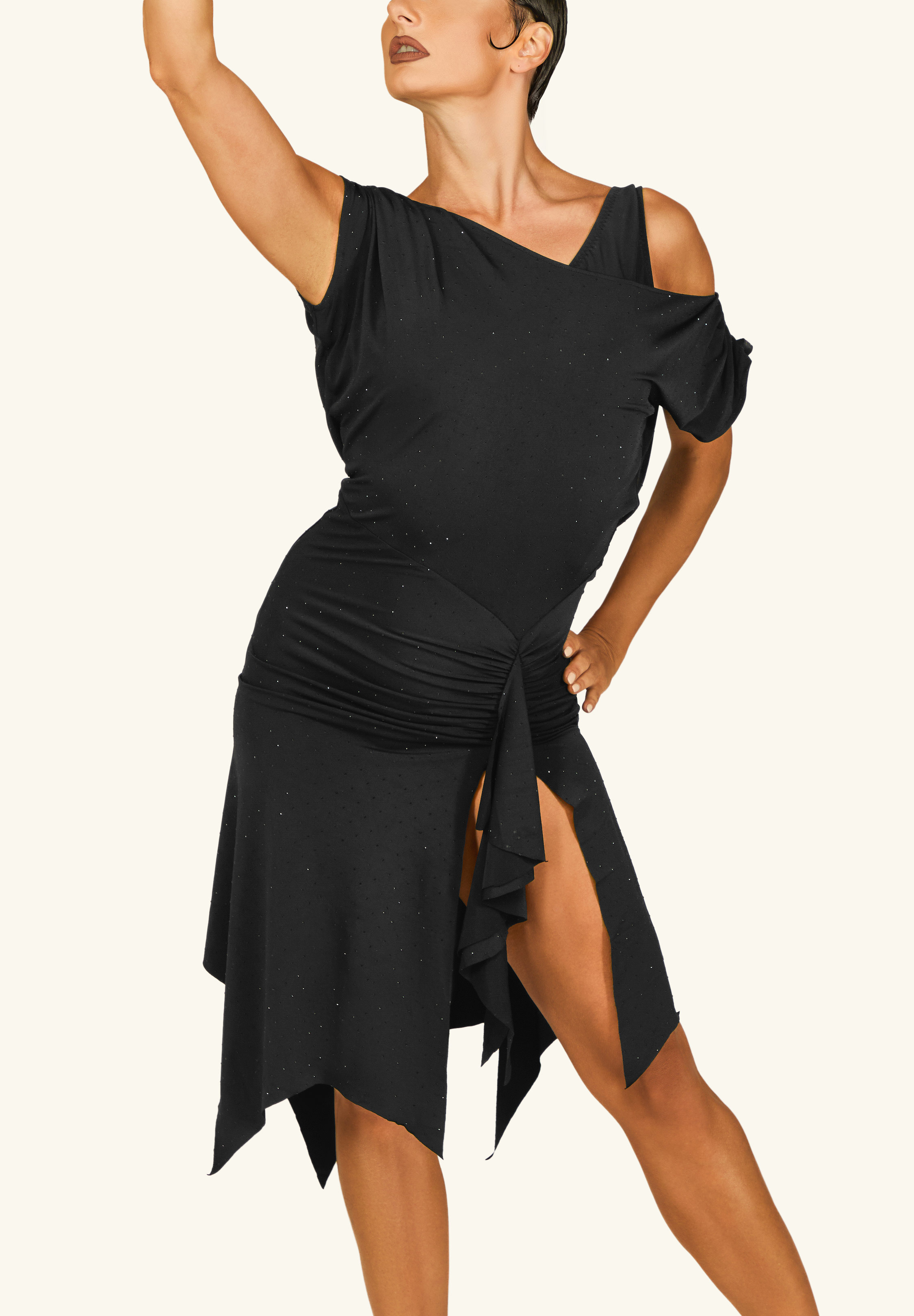 TDANCE Delicate Frill Drift Dress GL-0205-Black