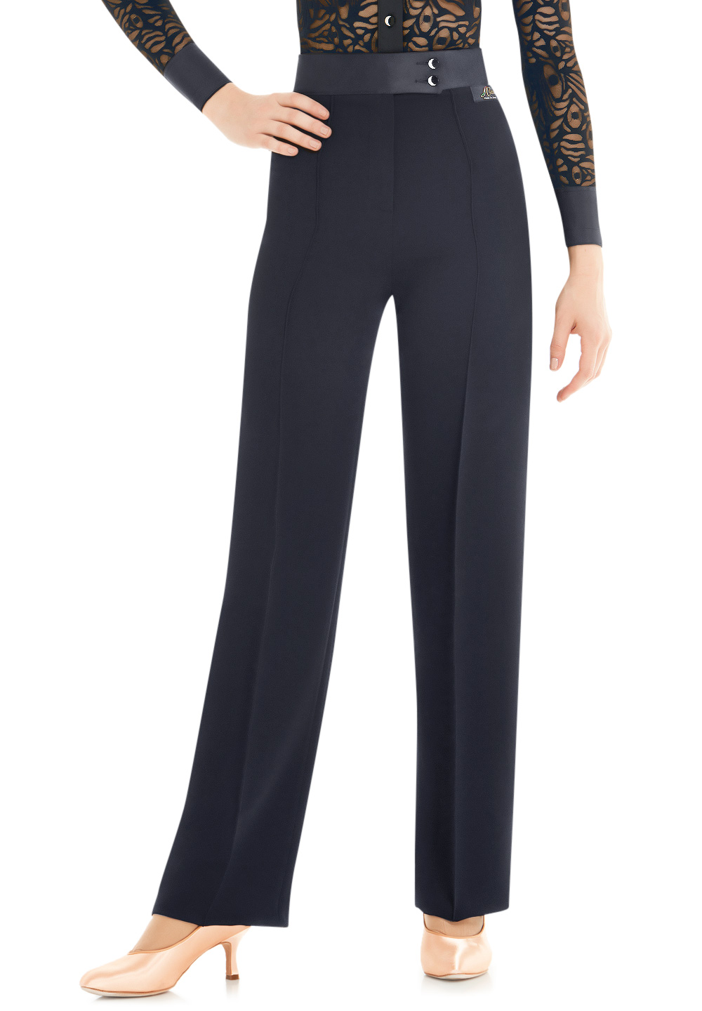 Armando Ladies Satin Binding Trousers 00049-Black