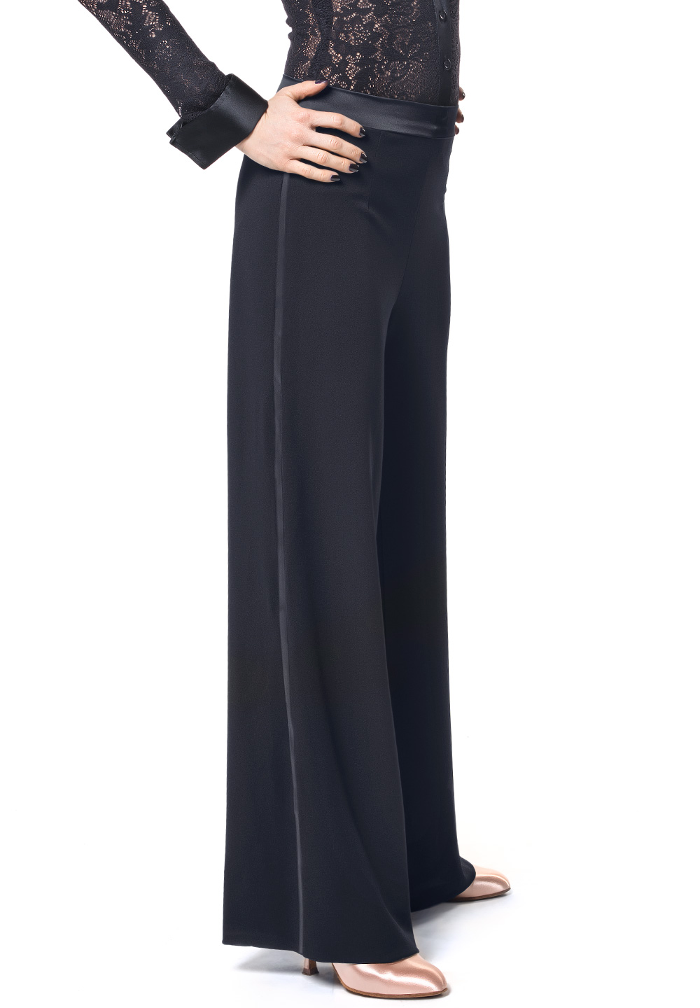 RS Atelier Olga Edge Satin Trousers-Black