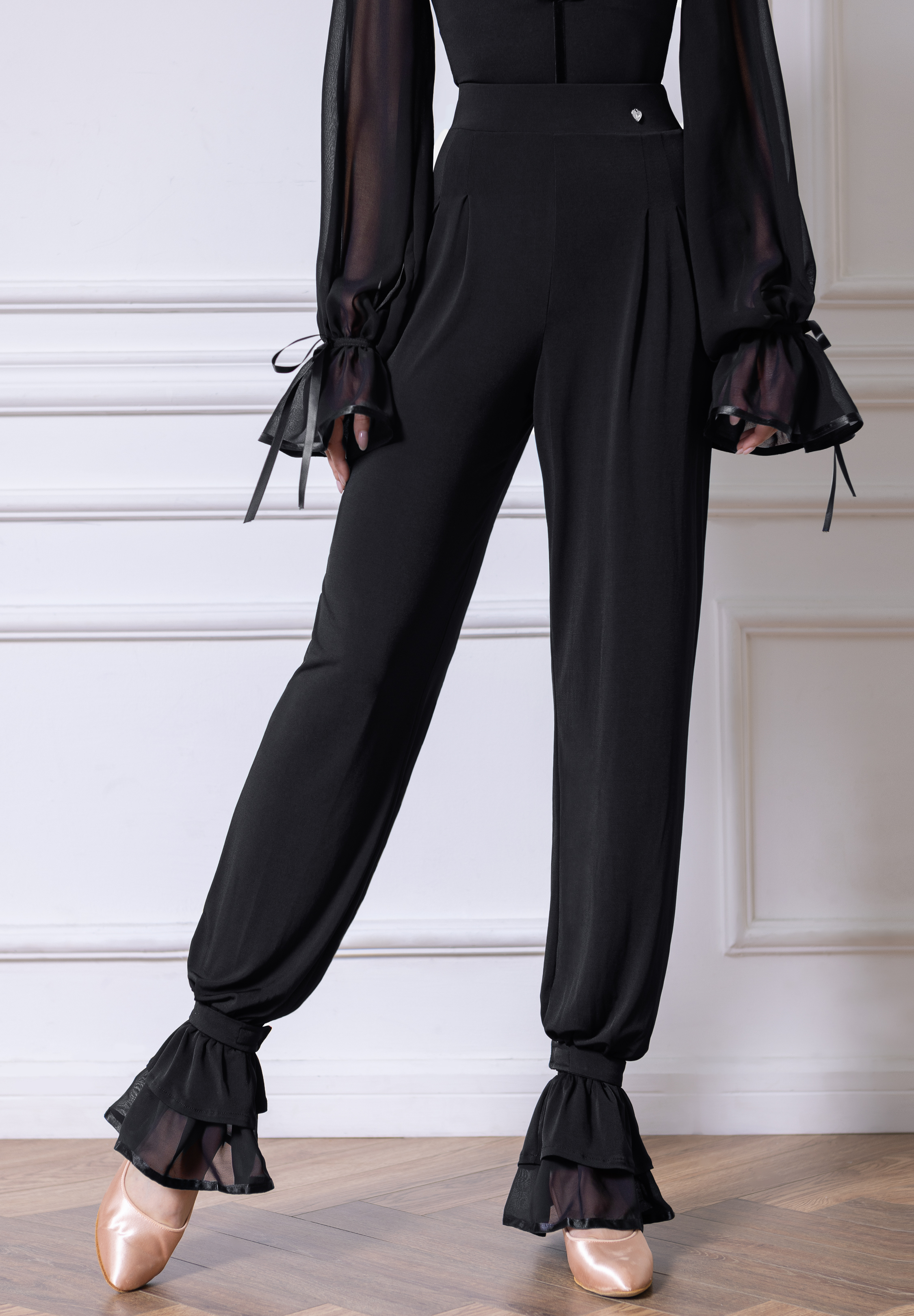 TID Ankle Tie Practice Trousers K014-Black