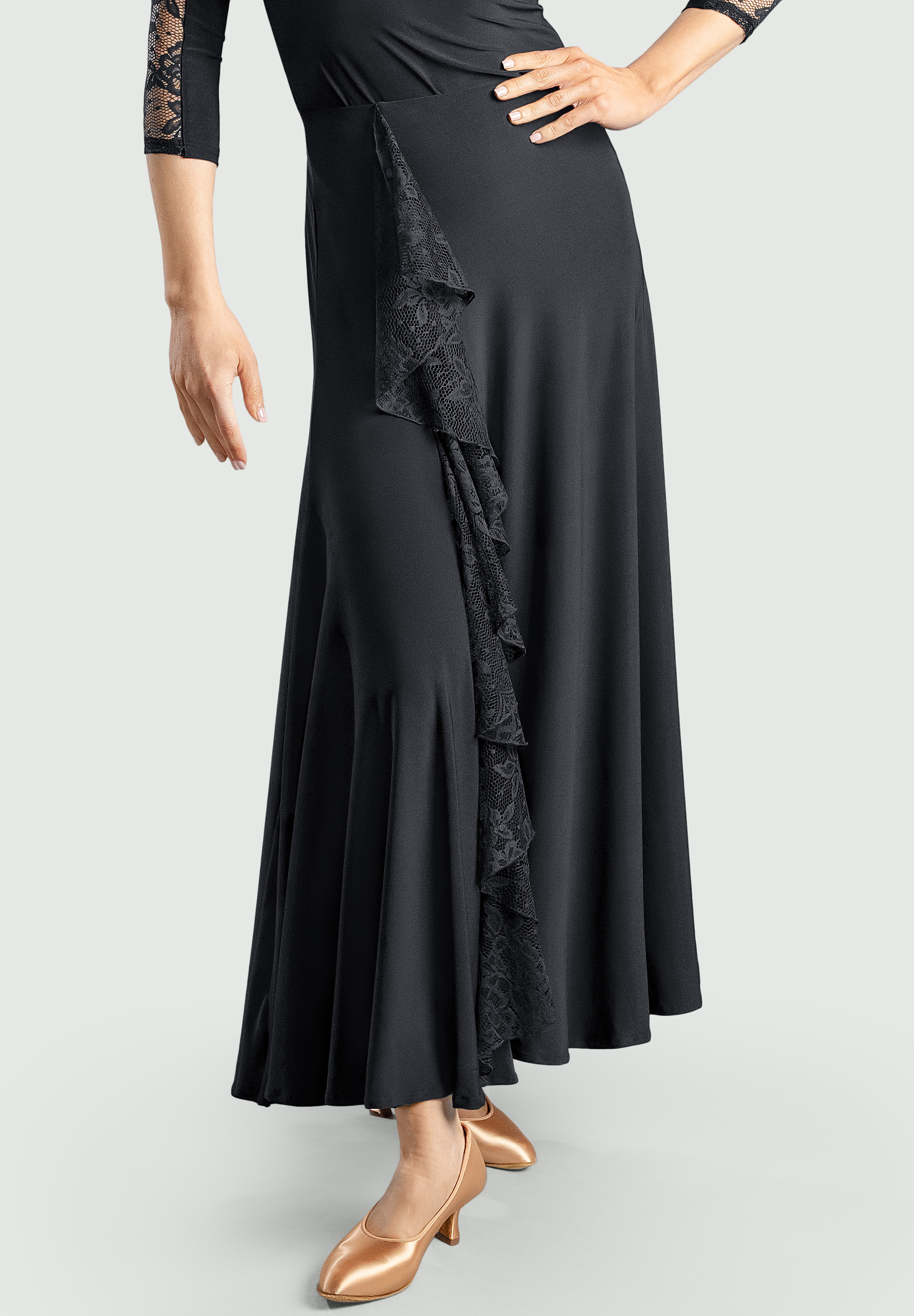 Chrisanne Clover Isabelle Ballroom Skirt	-Black