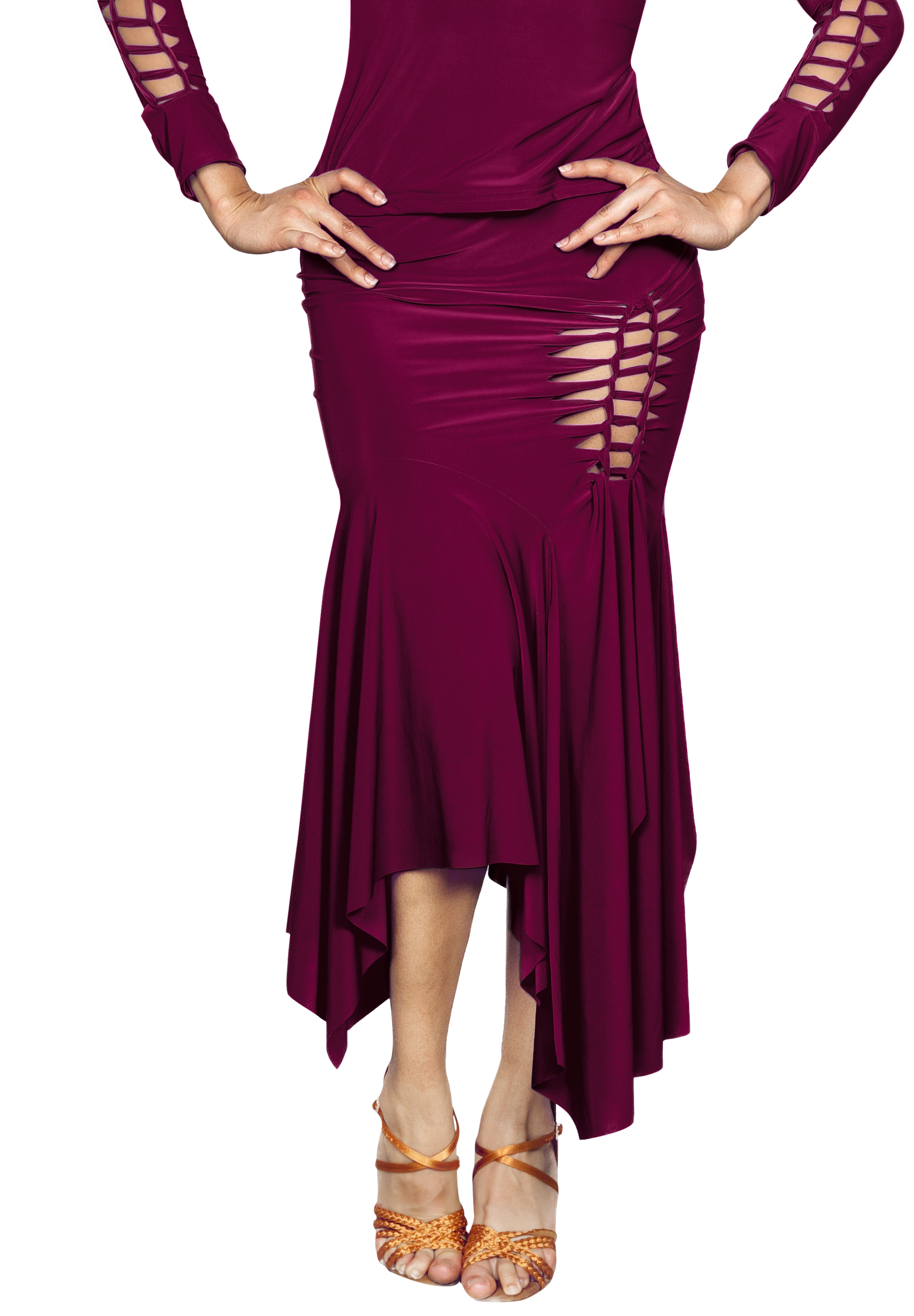 Dance America S2409 - Crochet Skirt-Wine