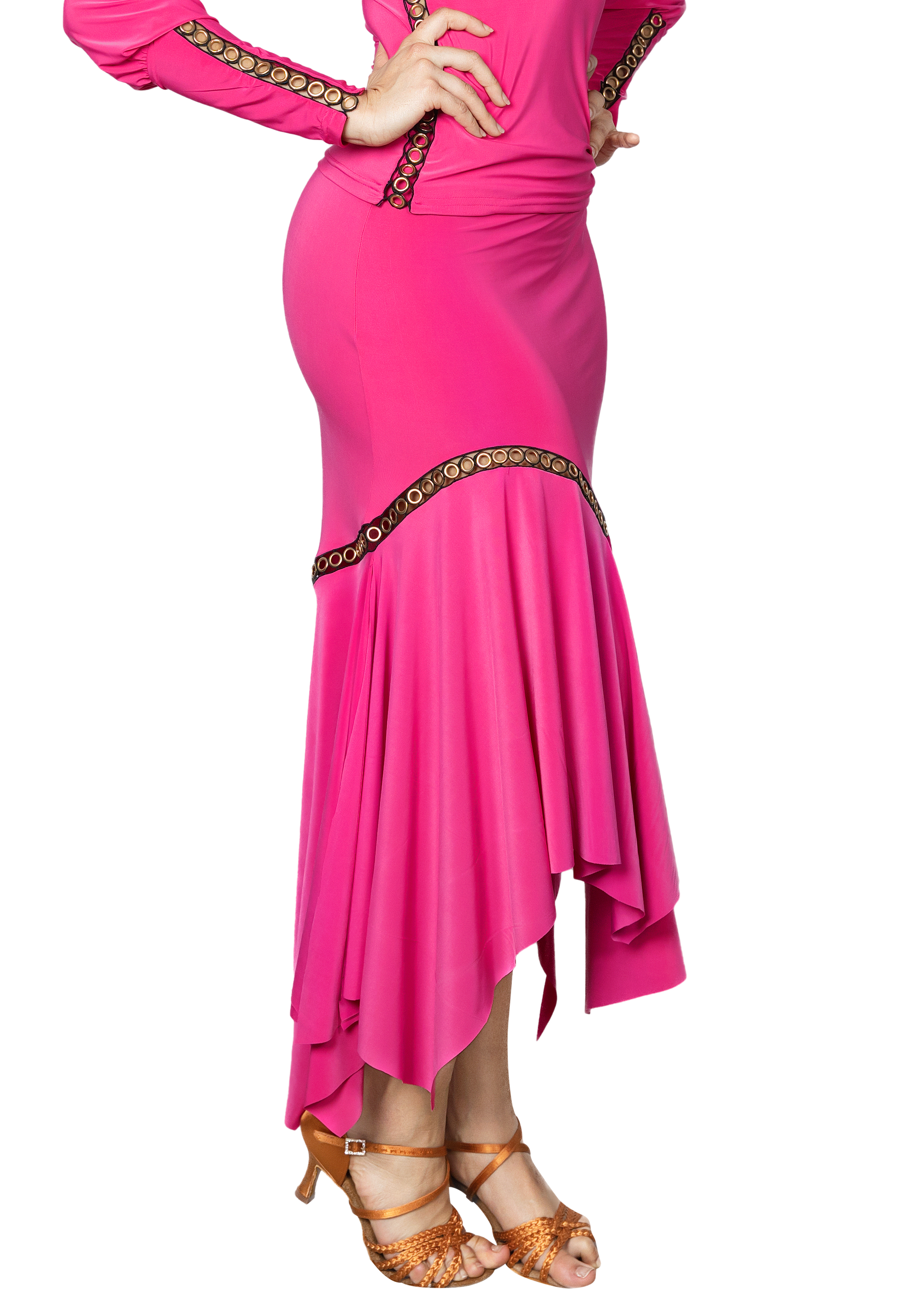 Dance America S2415 - Circle Embellished Skirt-Pink