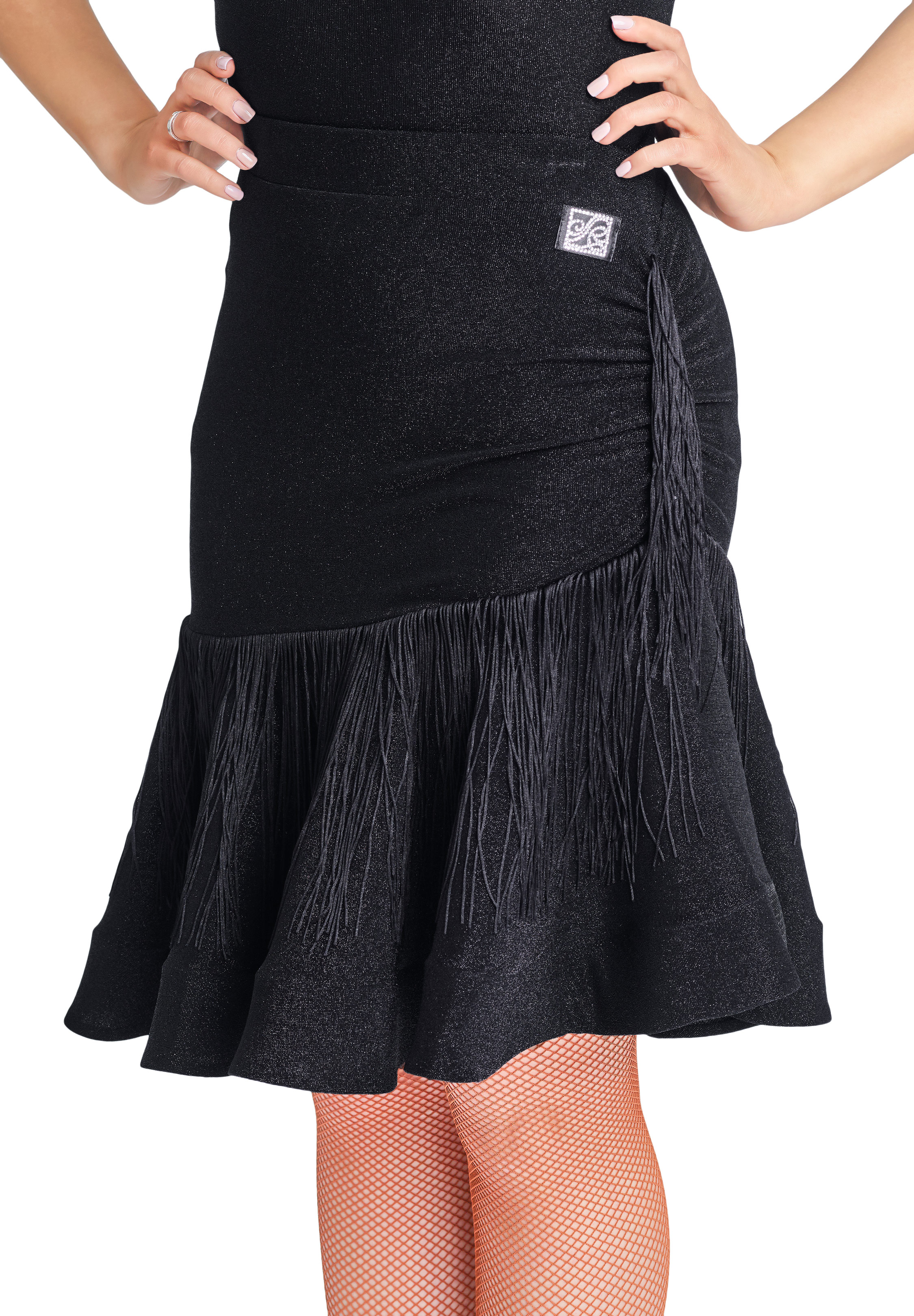 PopconAtelier Tassels Rhythm Latin Skirt WS024-Black