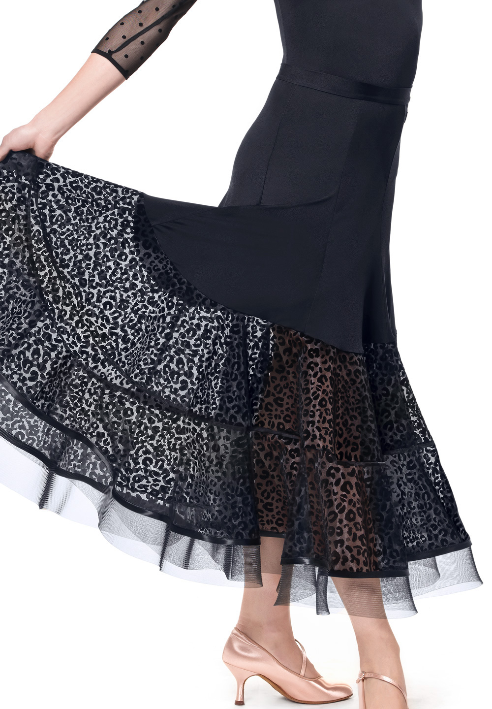 RS Atelier Peach Animalier Ballroom Skirt-Black