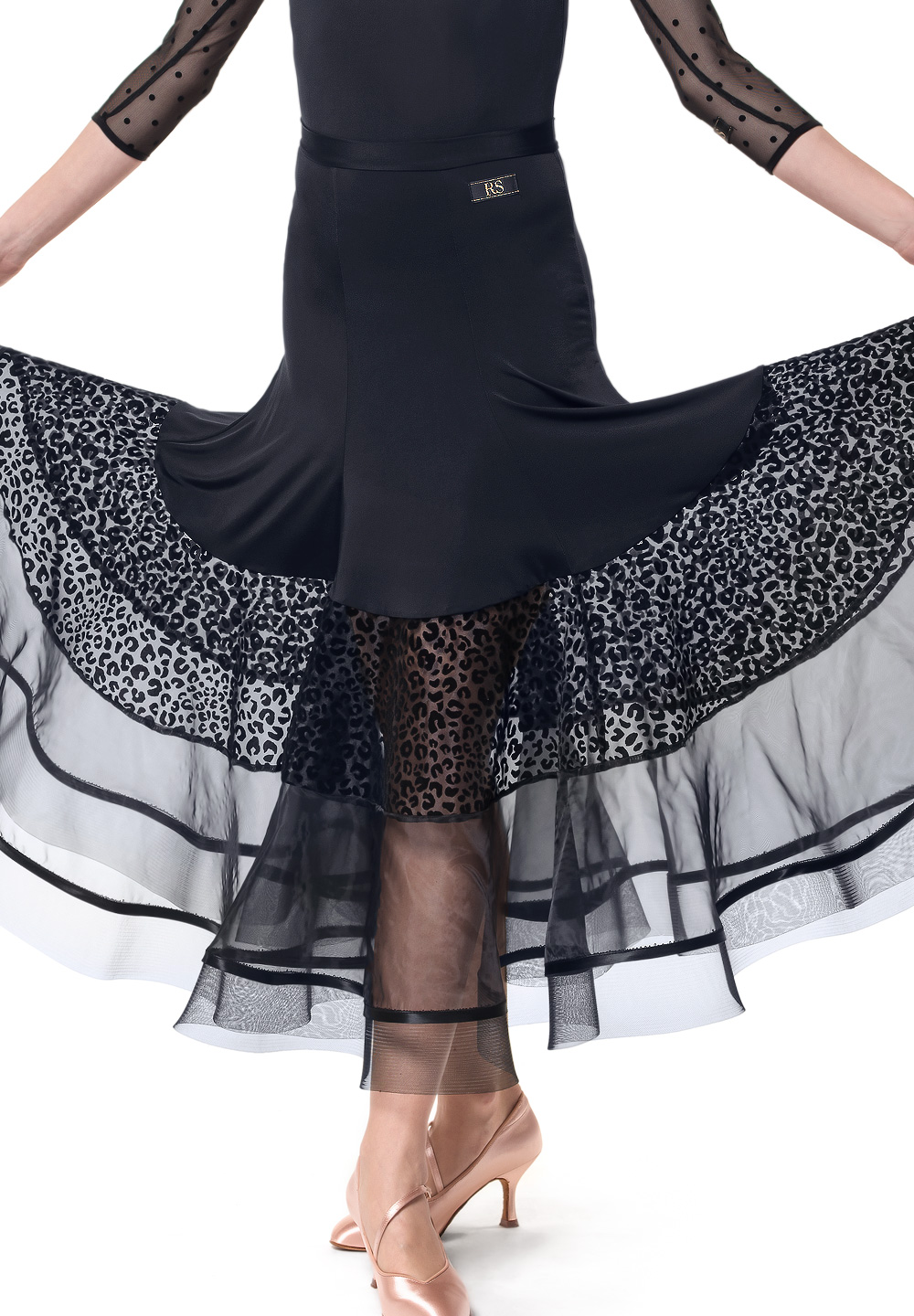 RS Atelier Peach Light Ballroom Skirt-Black