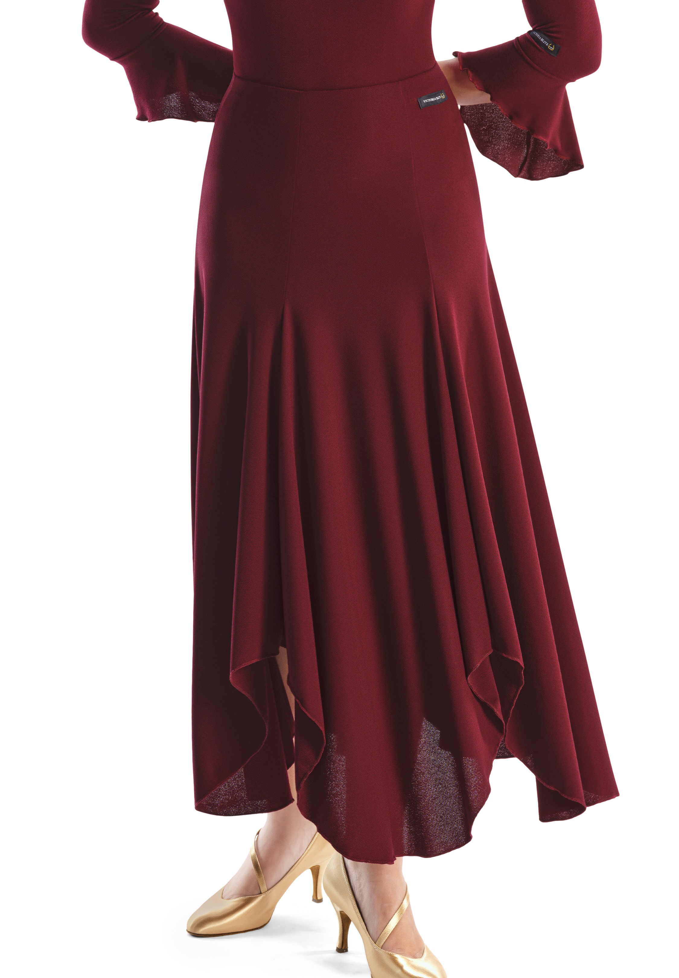 Victoria Blitz Pati Ballroom Practice Skirt-Burgundy