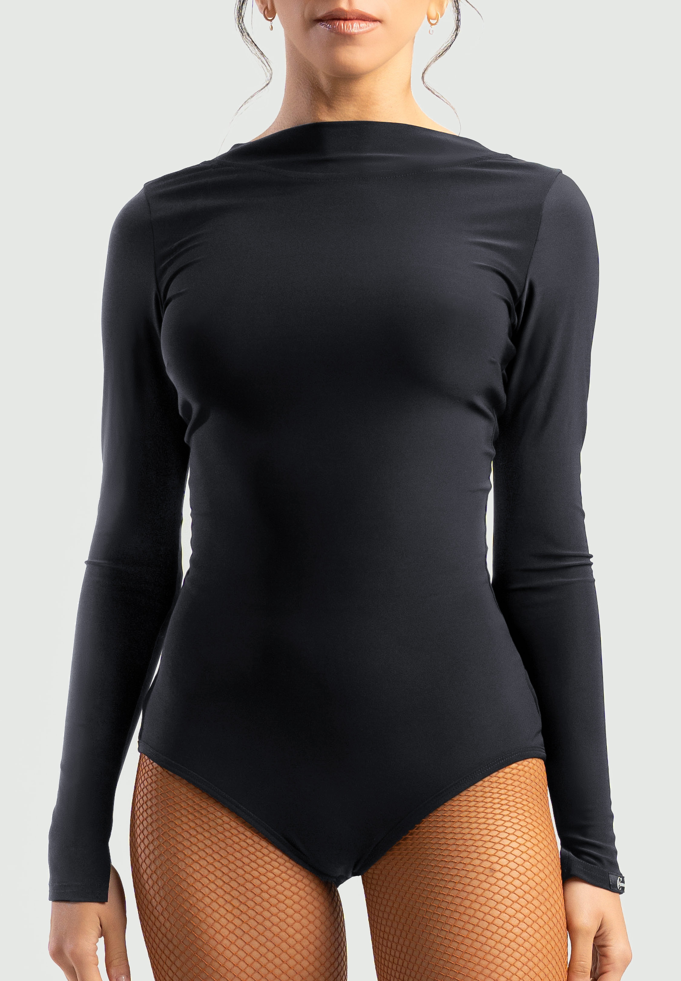 C by Chrisanne Clover Eris Boatneck Leotard-Black