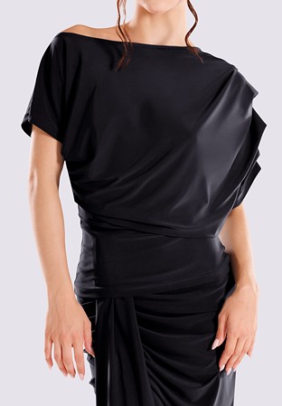 Maly Women’s Draped Sara Dance Top MF231103-Black
