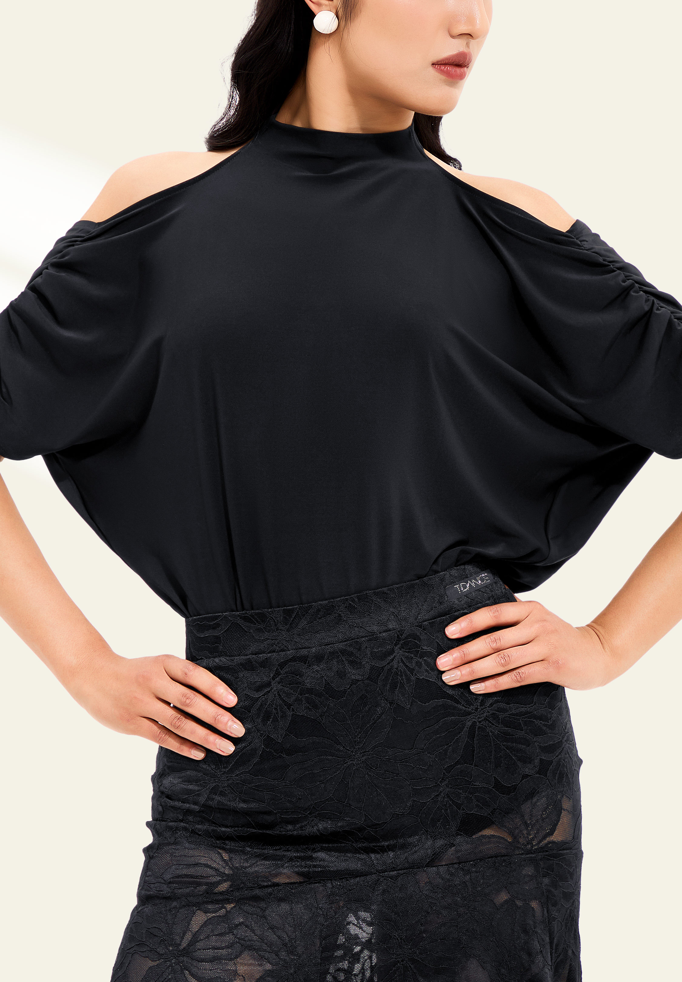 TDANCE Cold Shoulder Top GL-0079-Black