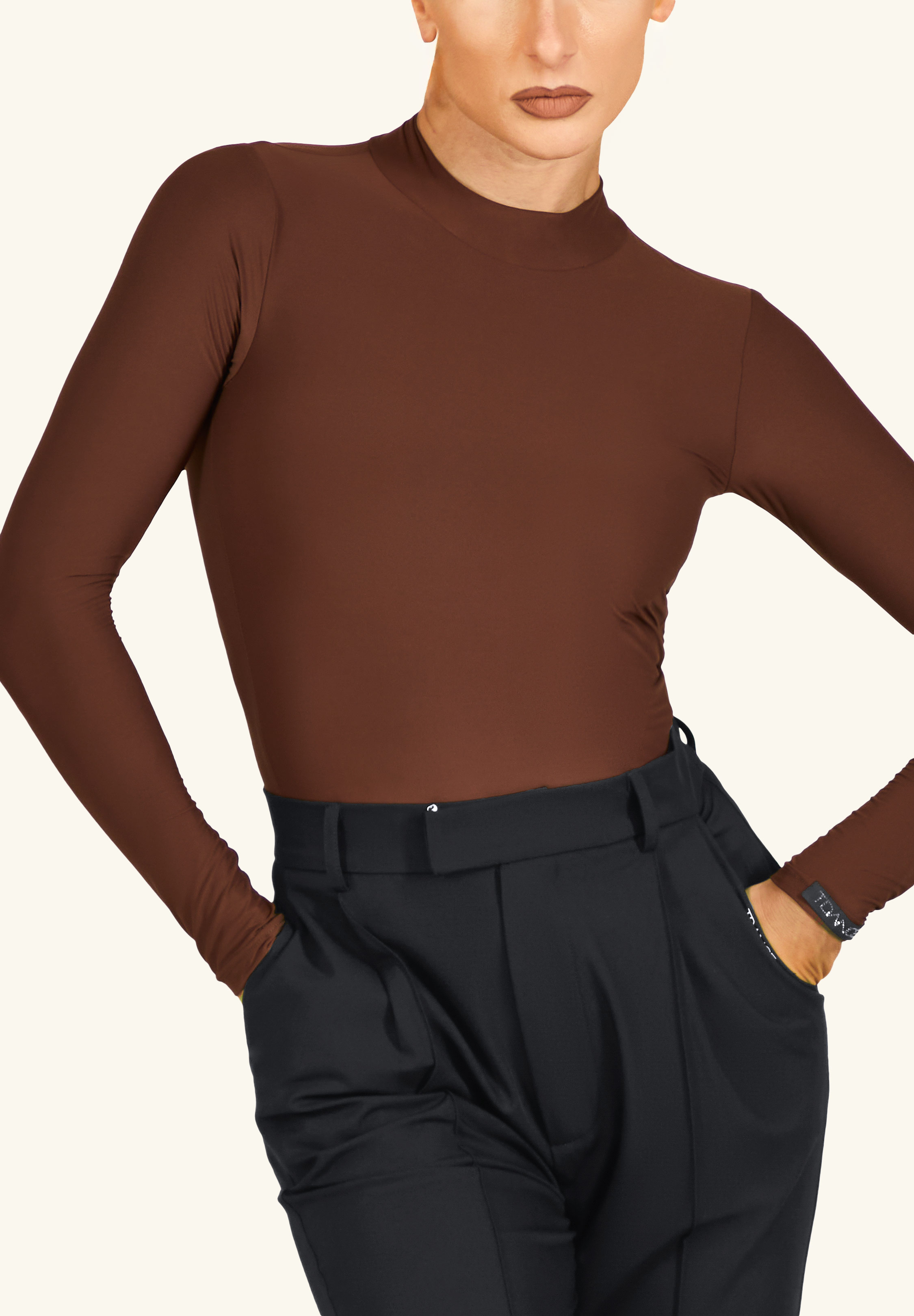 TDANCE Minimal Contour Flow Top GL-0214-Brown