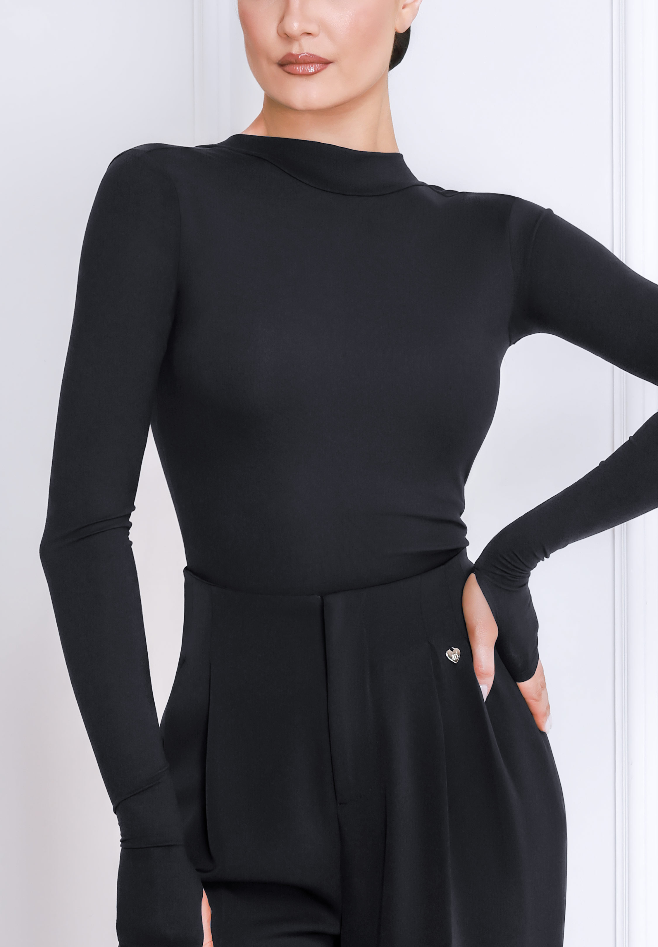 TID Exotic Mode Dance Top B066H-Black