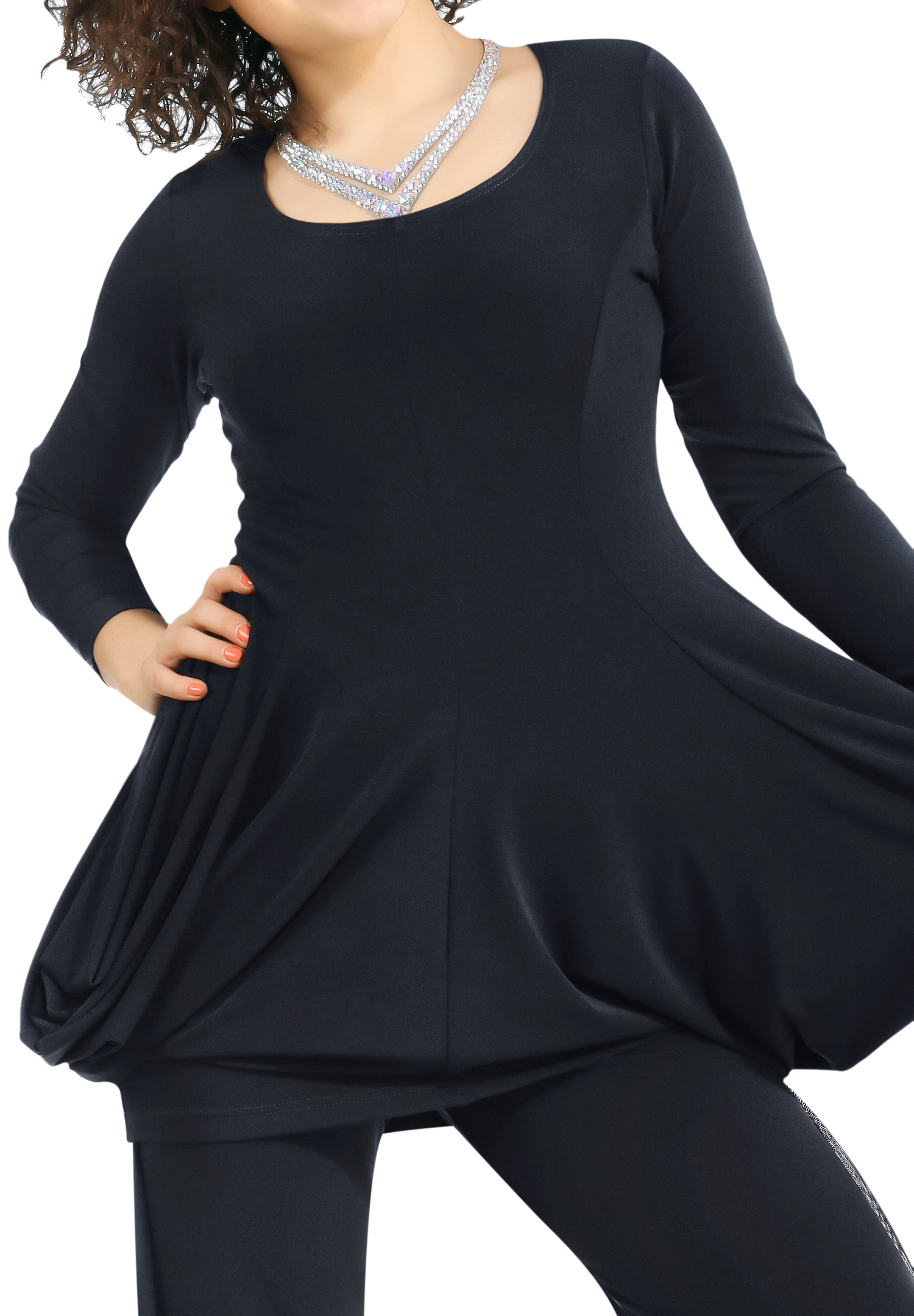 Zdenka Arko Pear Shape Practice Top T1508-Black