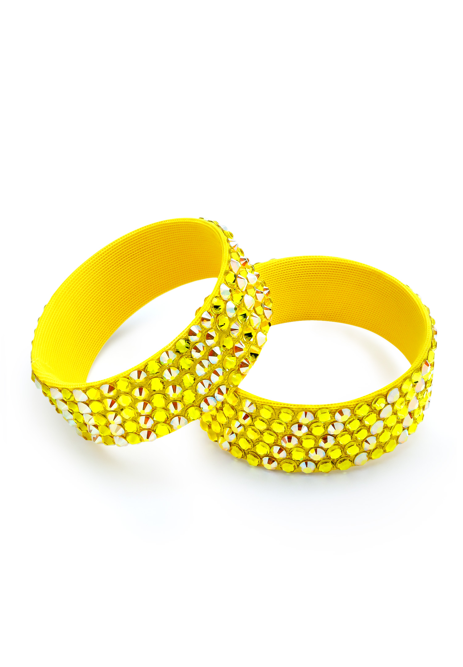 BeSparkled Citrine CAB 5 Row Crystallized Bracelet (Single)-Citrine / Crystal AB