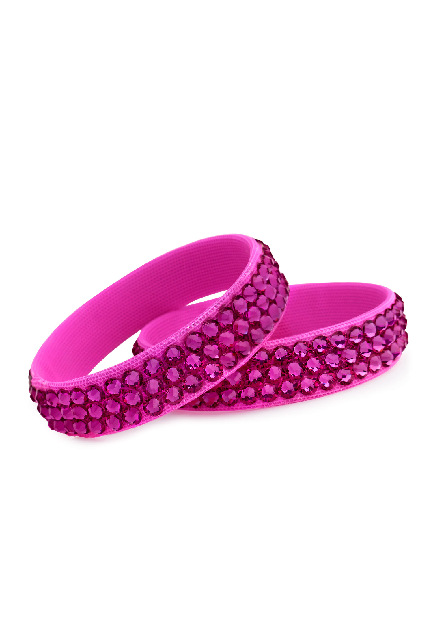 BeSparkled Fuchsia 3 Row Rhinestone Bracelet (Single)-Fuchsia