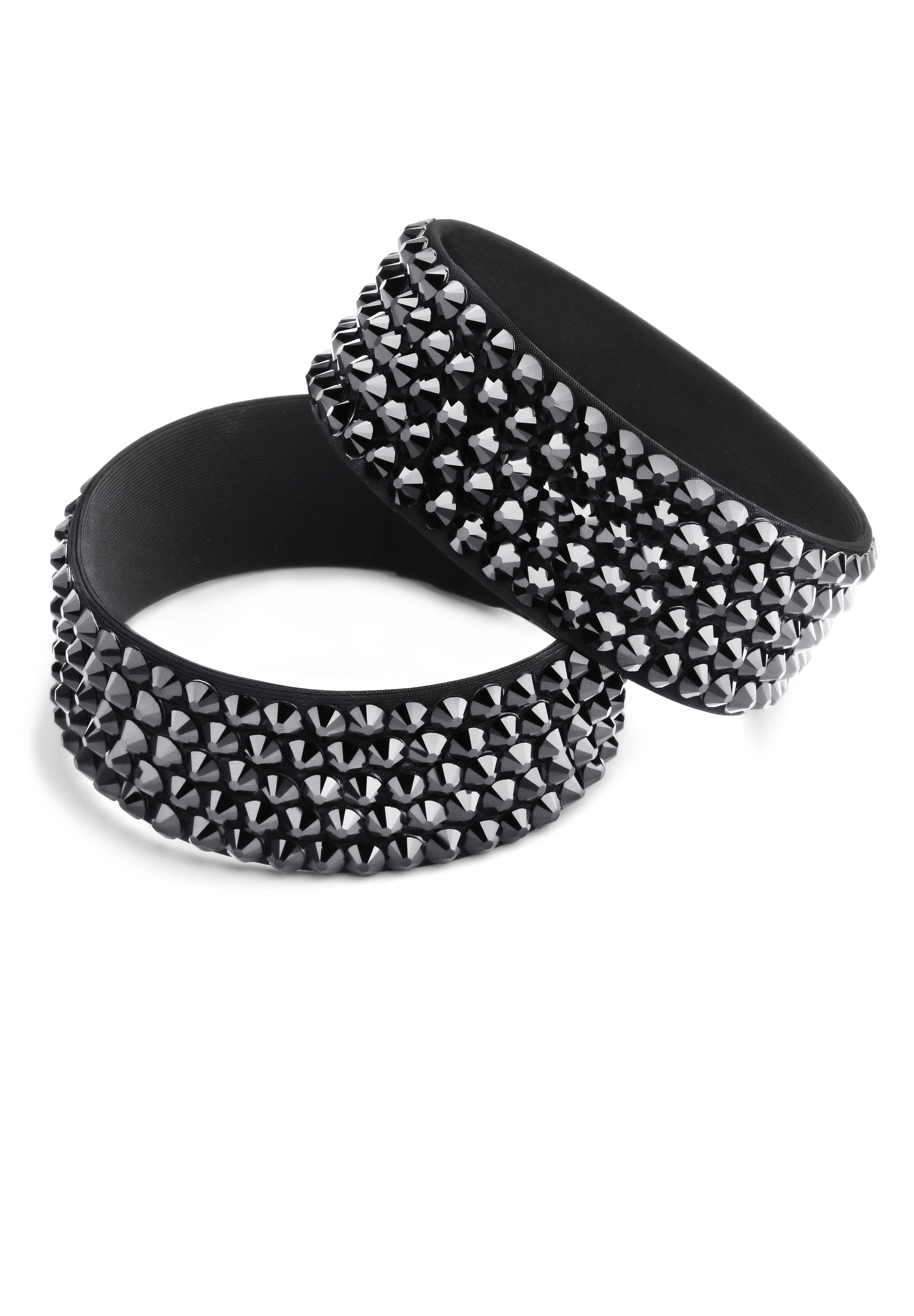 BeSparkled Jet 5 Row Crystallized Bracelet (Single)-Jet