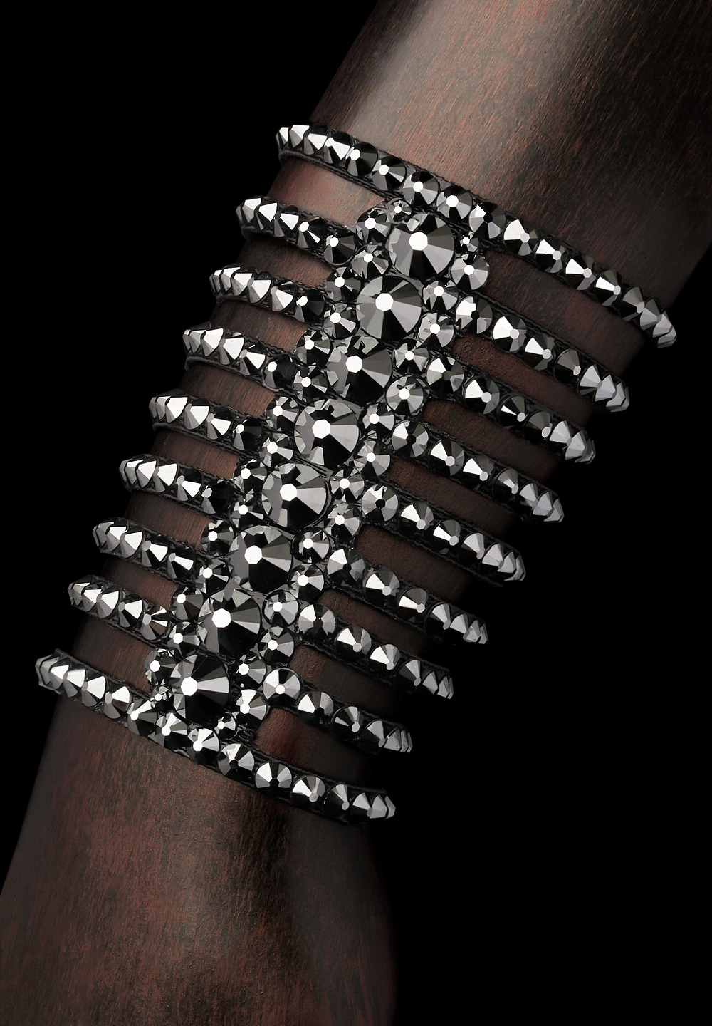 Bettina Rhinestone Bracelet BC-204 Jet Hematite-Jet Hematite