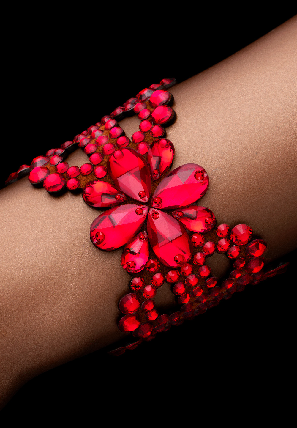 Bettina Rhinestone Bracelet BC-901-1-Light Siam