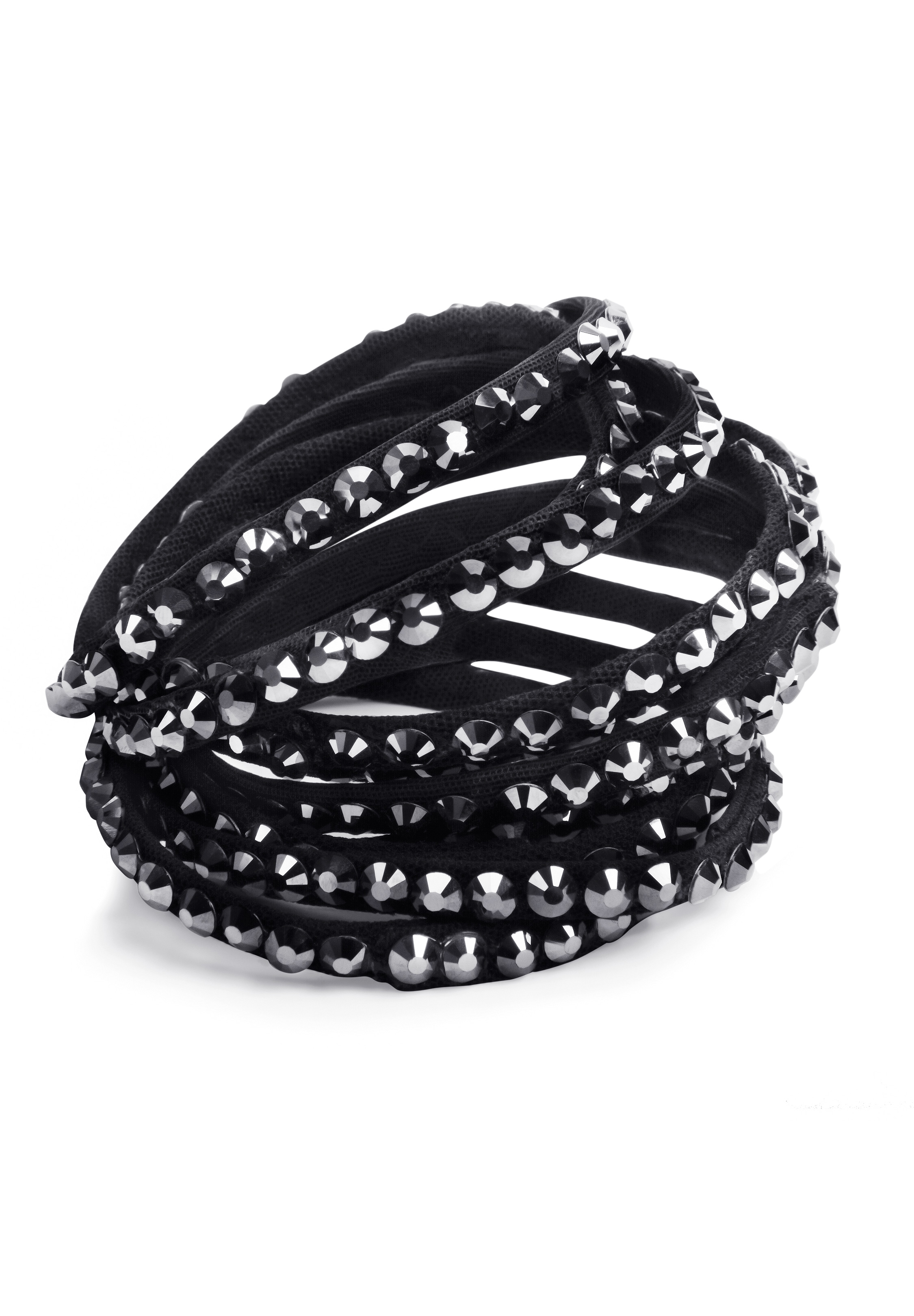 DSI Jet Hematite Rhinestone Bangle on Black 2750JH-Jet Hematite