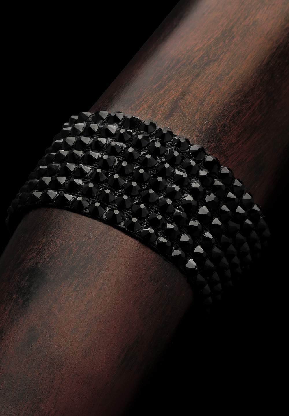 Sarika 7 Row Rhinestone Bracelet BC-655 Jet-Jet