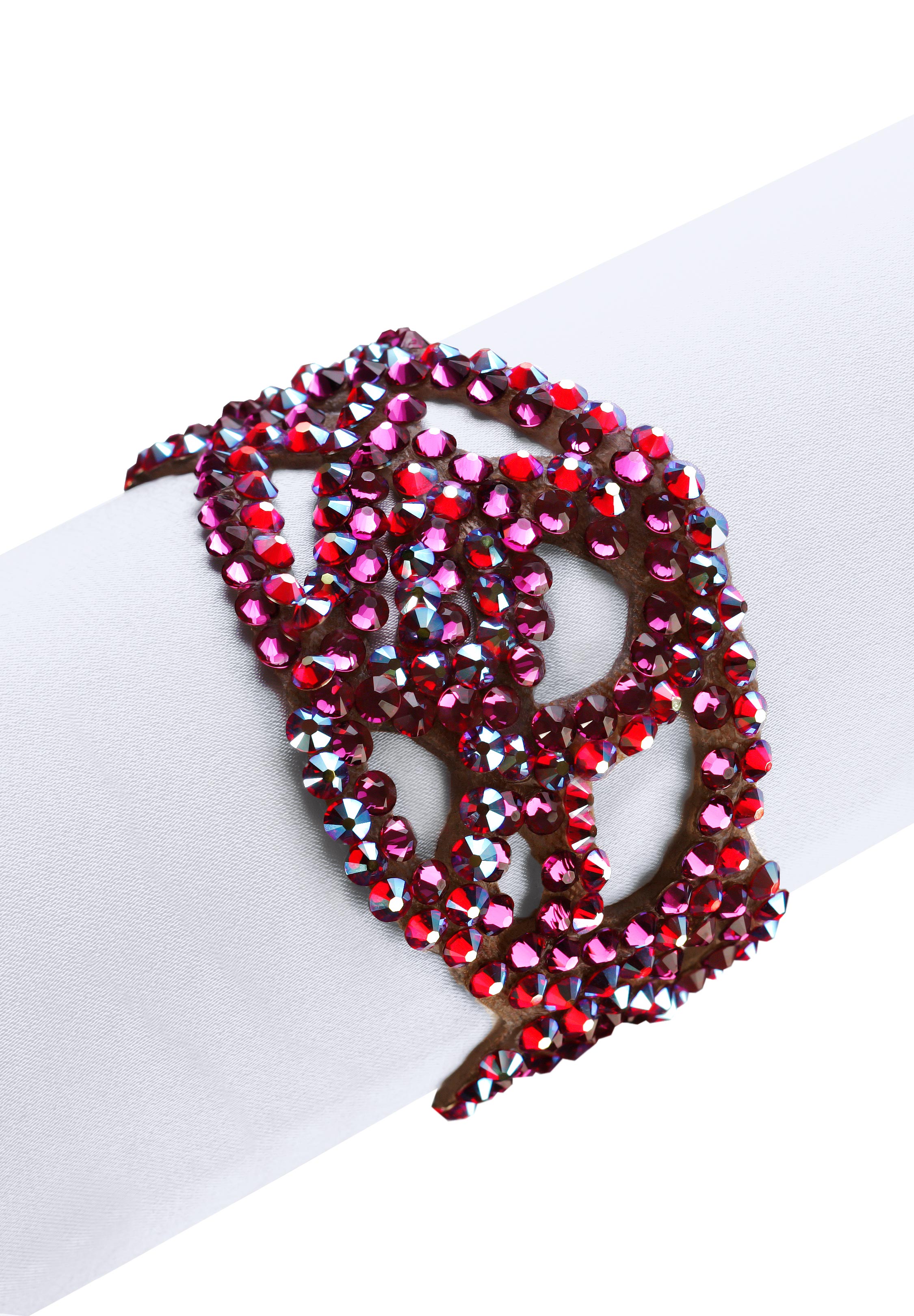 Zdenka Arko Fuchsia & Light Siam AB Rhinestone Dance Bracelet BC11007-25-Fuchsia / Light Siam AB